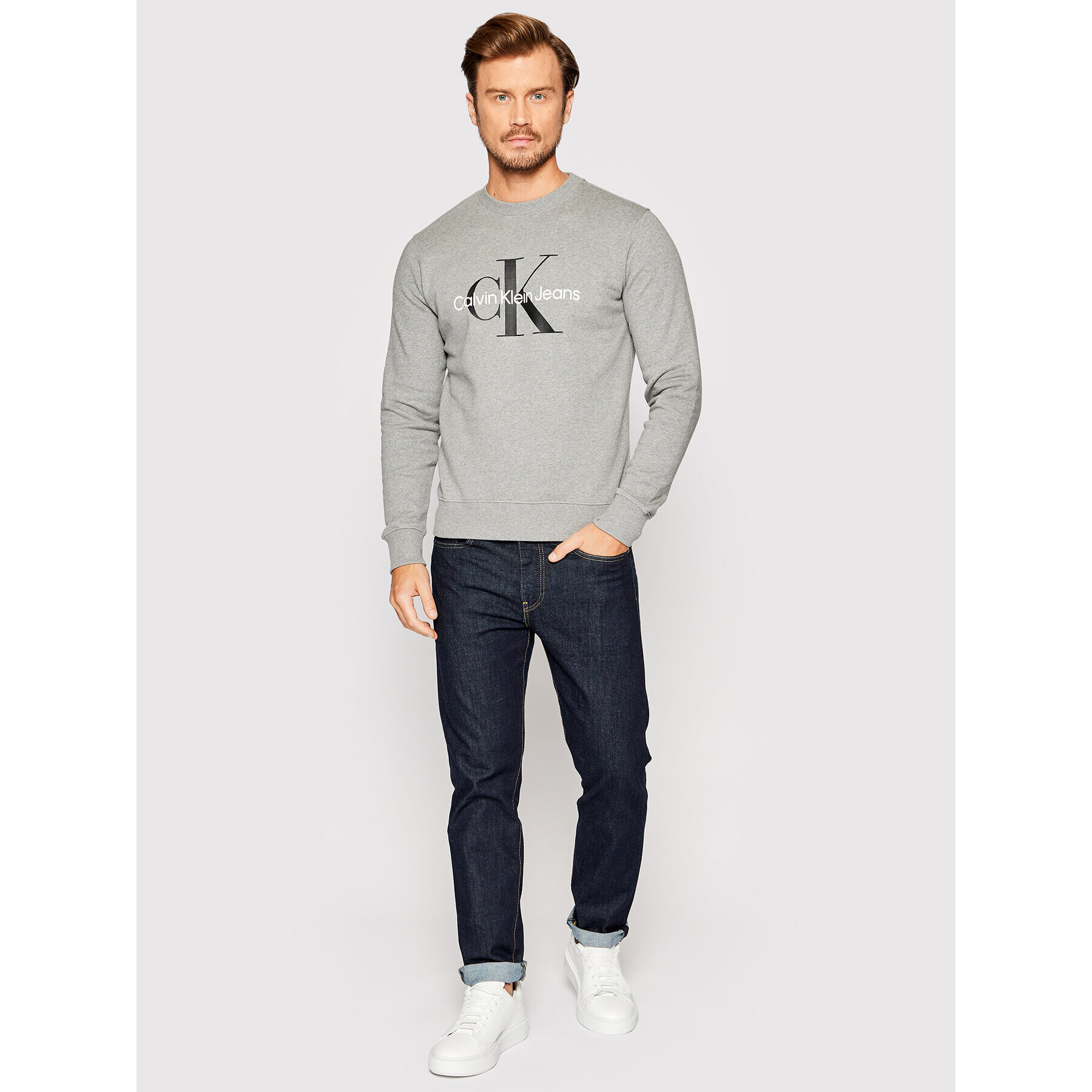 Calvin Klein Jeans Mikina J30J320933 Šedá Regular Fit - Pepit.cz