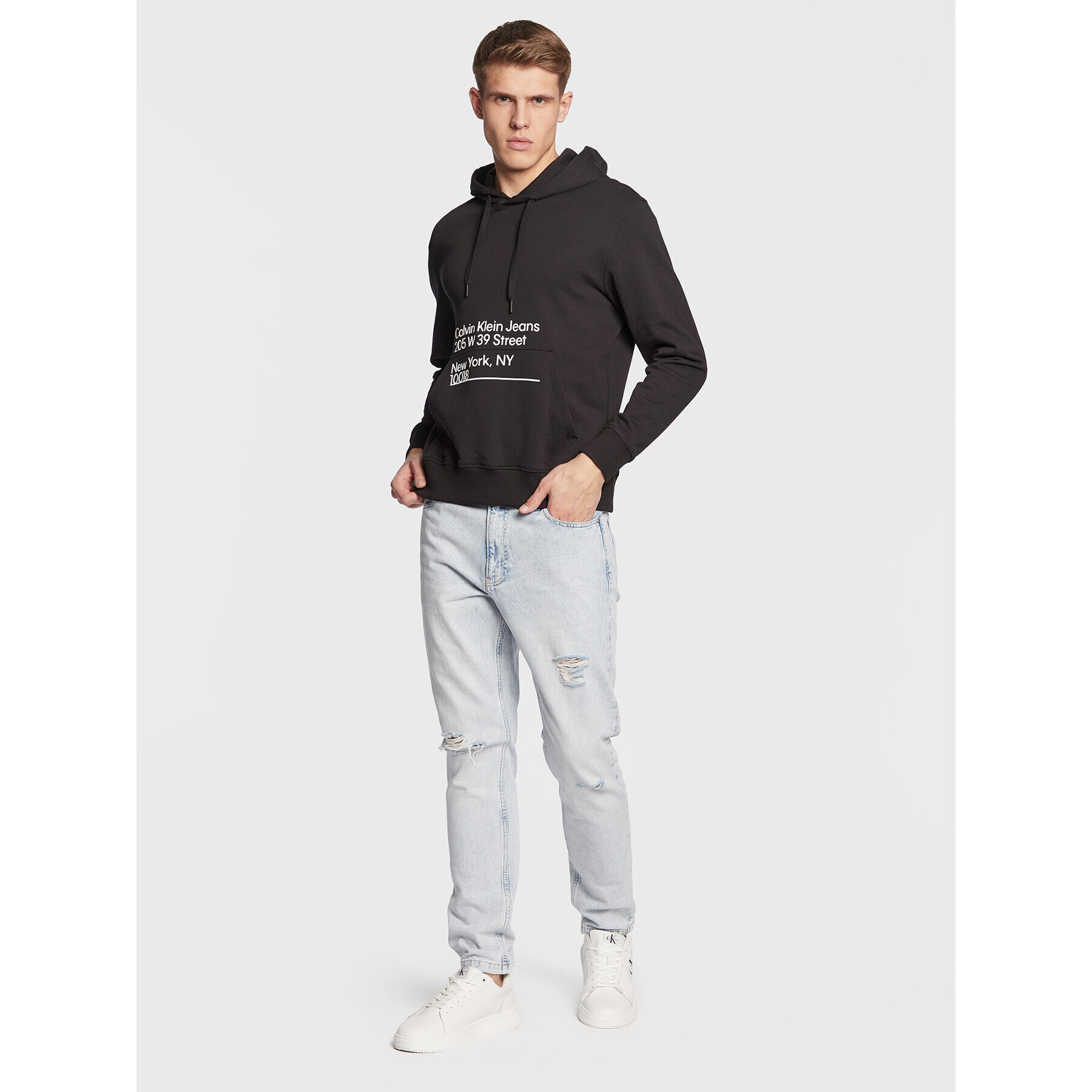 Calvin Klein Jeans Mikina J30J322519 Černá Regular Fit - Pepit.cz