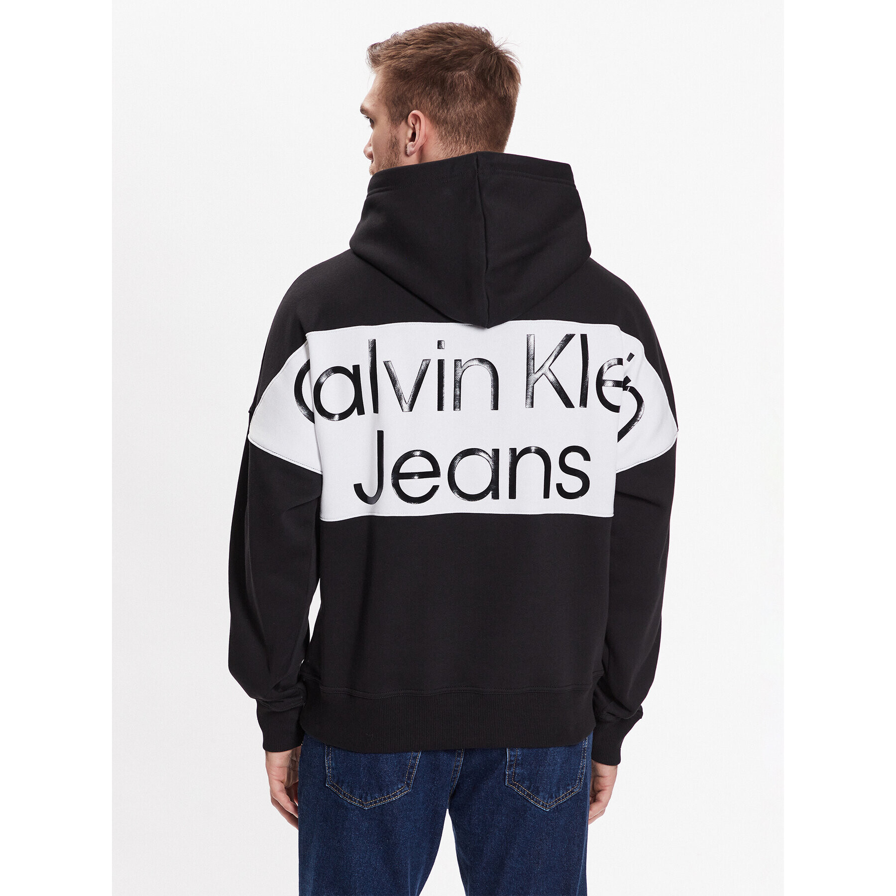 Calvin Klein Jeans Mikina J30J322527 Černá Oversize - Pepit.cz