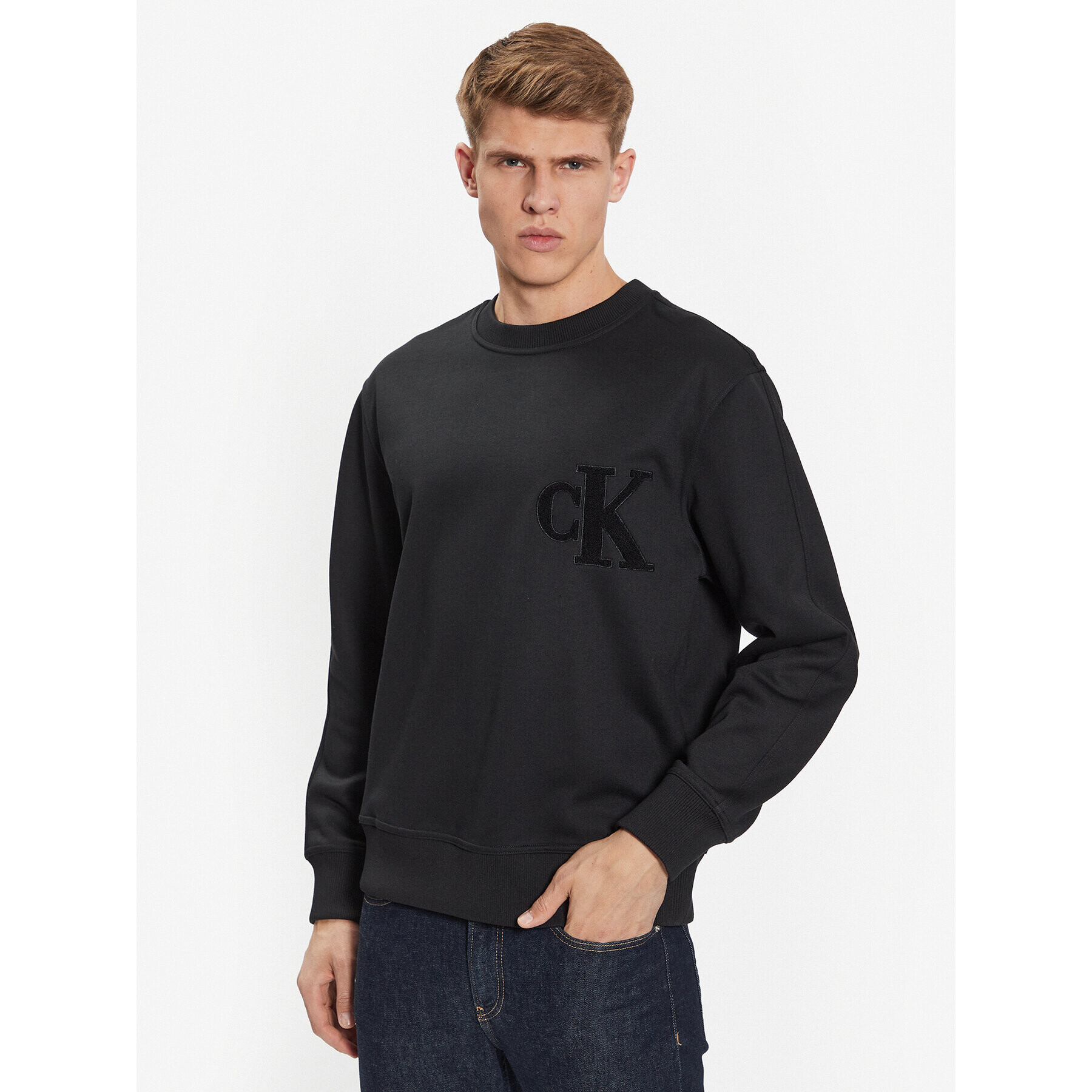 Calvin Klein Jeans Mikina J30J323454 Černá Regular Fit - Pepit.cz