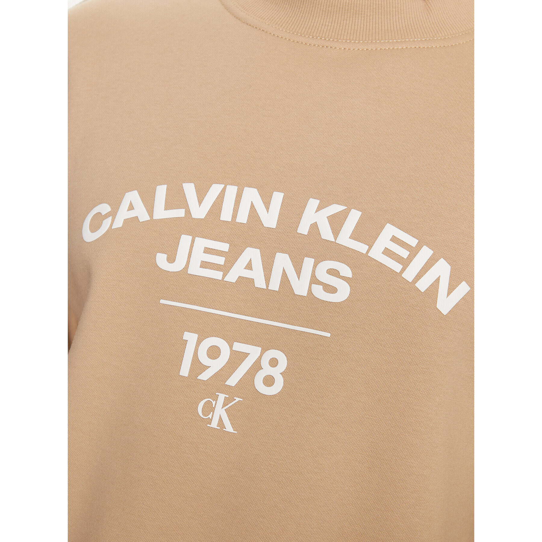 Calvin Klein Jeans Mikina J30J324210 Béžová Regular Fit - Pepit.cz