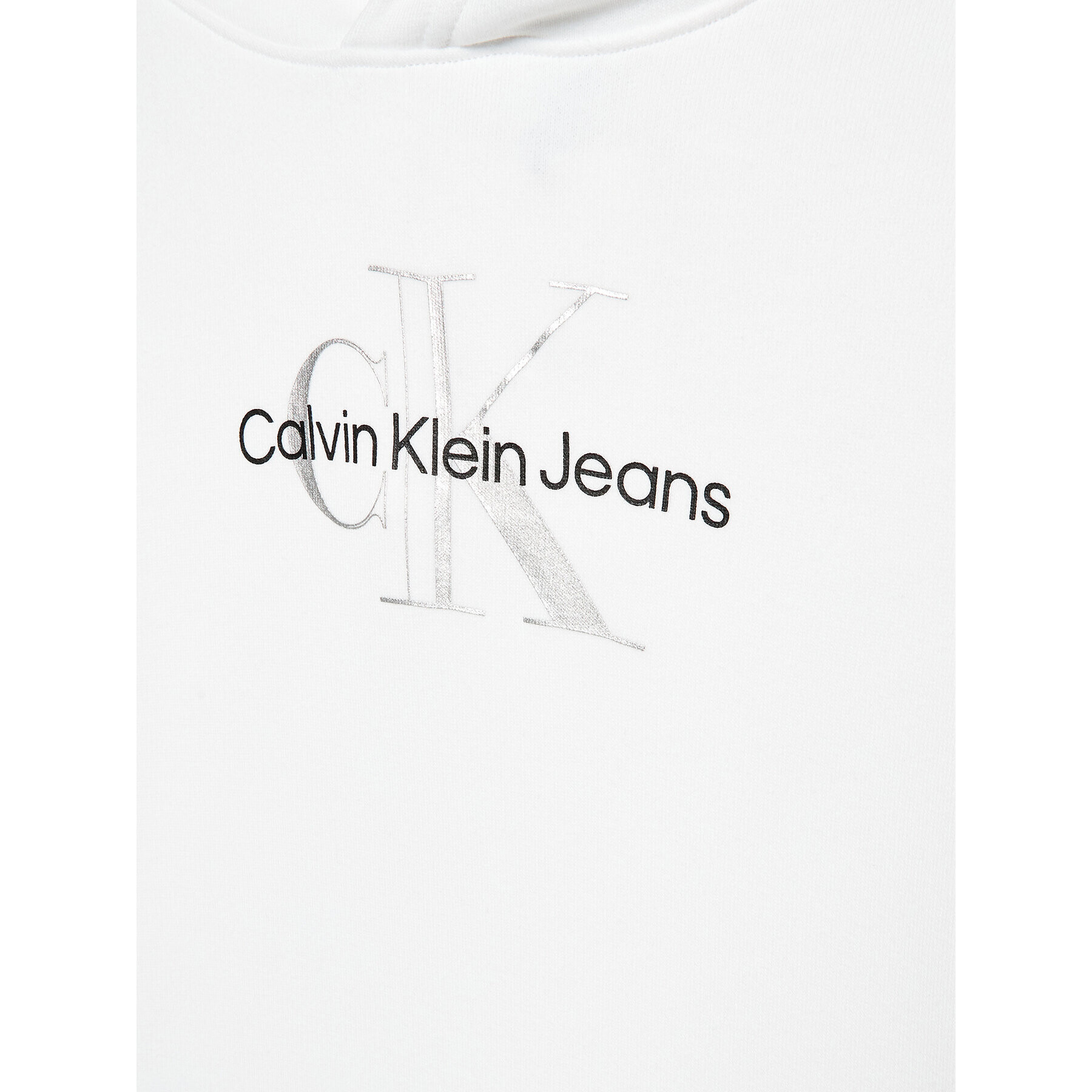 Calvin Klein Jeans Mikina Metallic Monogram IG0IG01594 Bílá Regular Fit - Pepit.cz