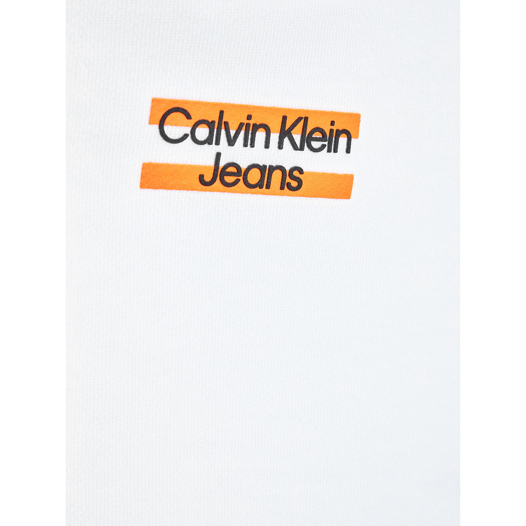 Calvin Klein Jeans Mikina Mini Block Logo IB0IB01628 Bílá Regular Fit - Pepit.cz