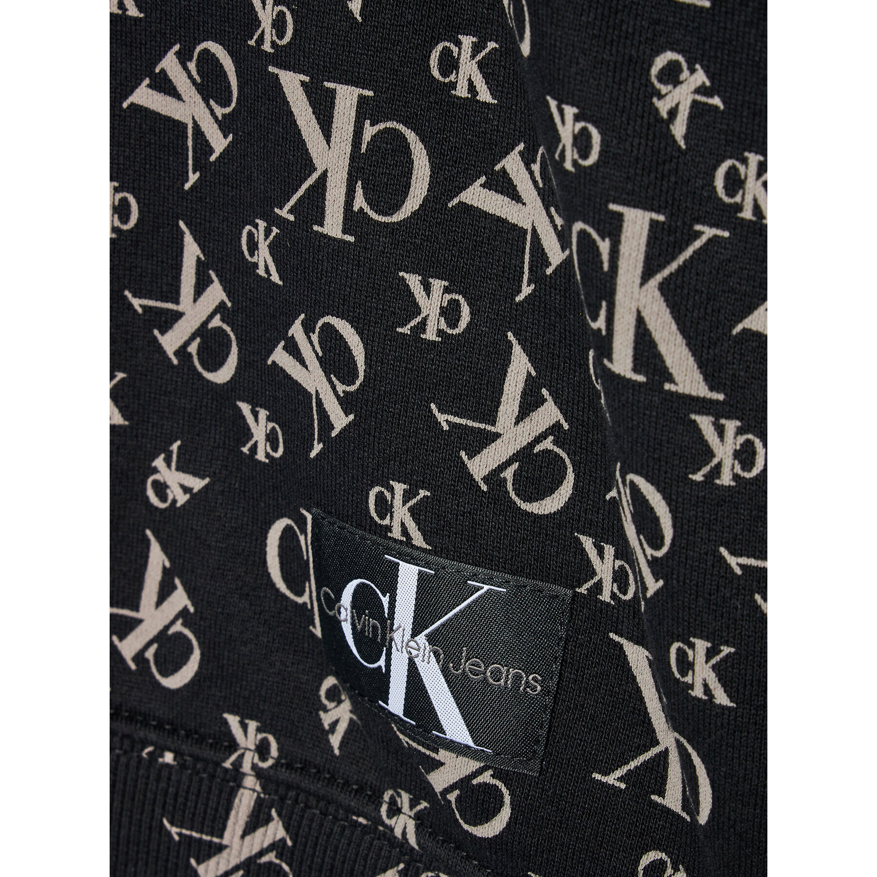 Calvin Klein Jeans Mikina Monogram Grid IB0IB01431 Černá Regular Fit - Pepit.cz