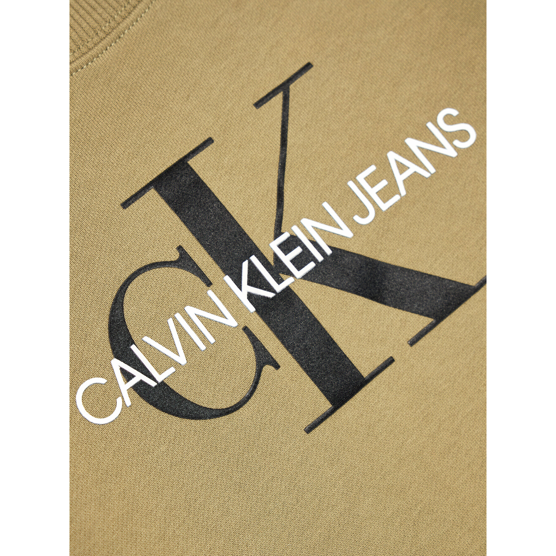 Calvin Klein Jeans Mikina Monogram Logo IU0IU00069 Zelená Regular Fit - Pepit.cz