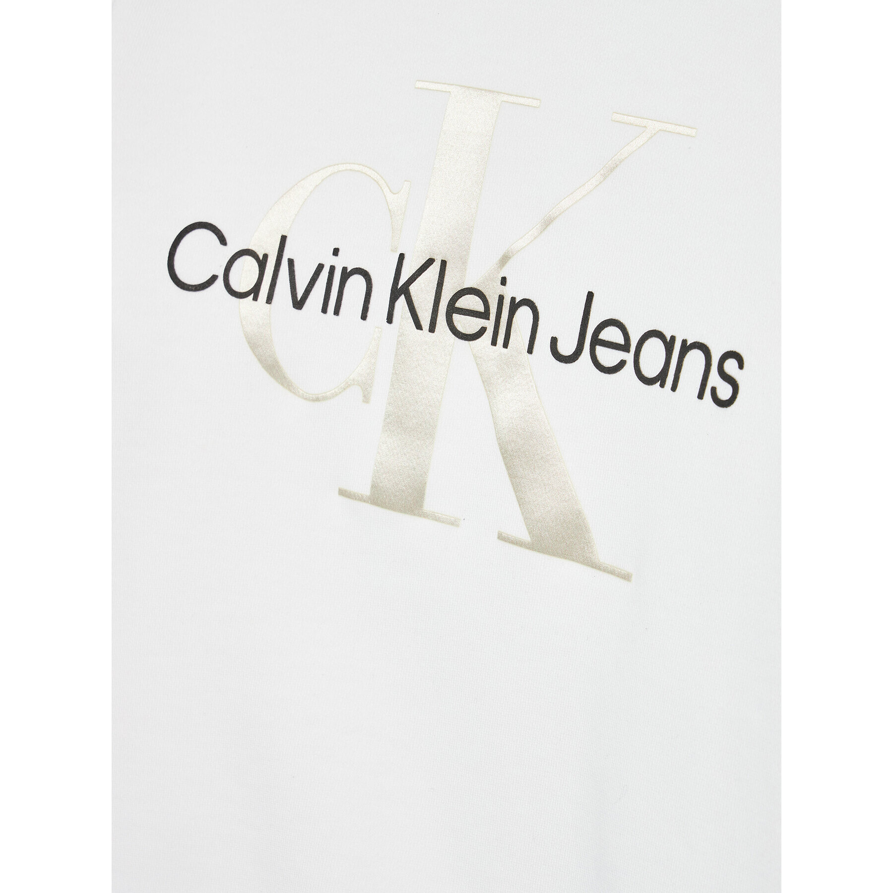 Calvin Klein Jeans Mikina Monogram Logo IU0IU00265 Bílá Regular Fit - Pepit.cz