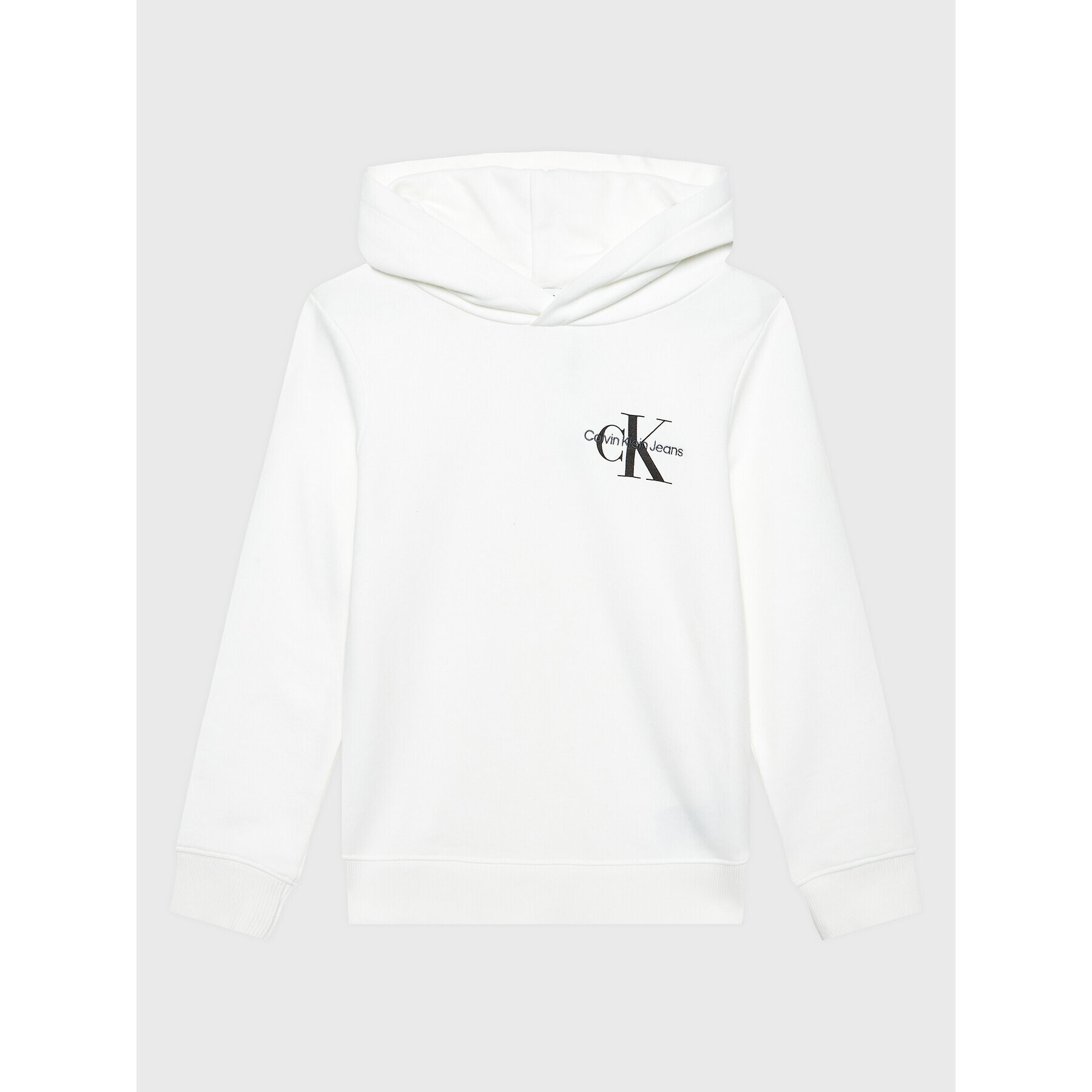 Calvin Klein Jeans Mikina Small Monogram IU0IU00266 Bílá Regular Fit - Pepit.cz