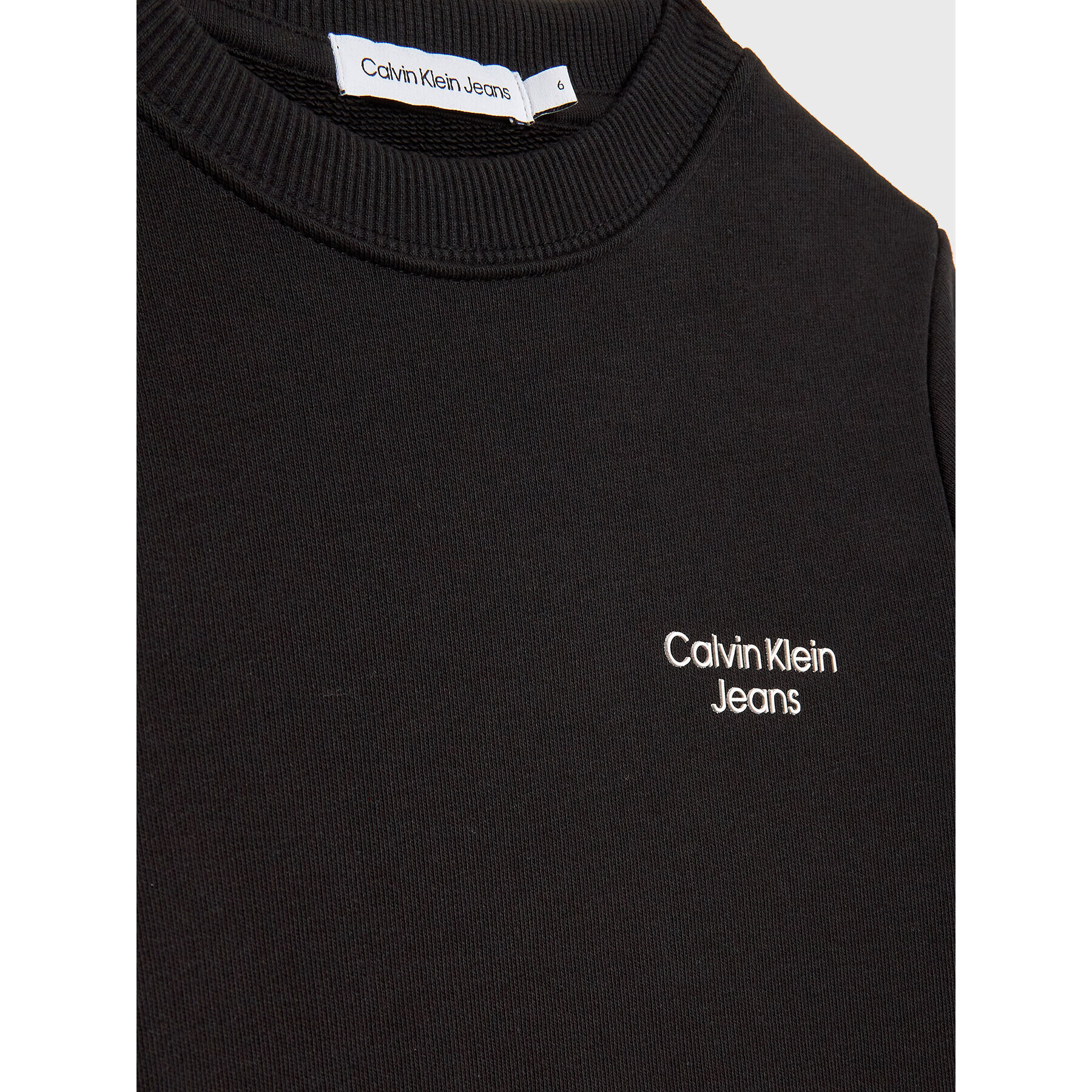 Calvin Klein Jeans Mikina Stack Logo IB0IB01292 Černá Regular Fit - Pepit.cz