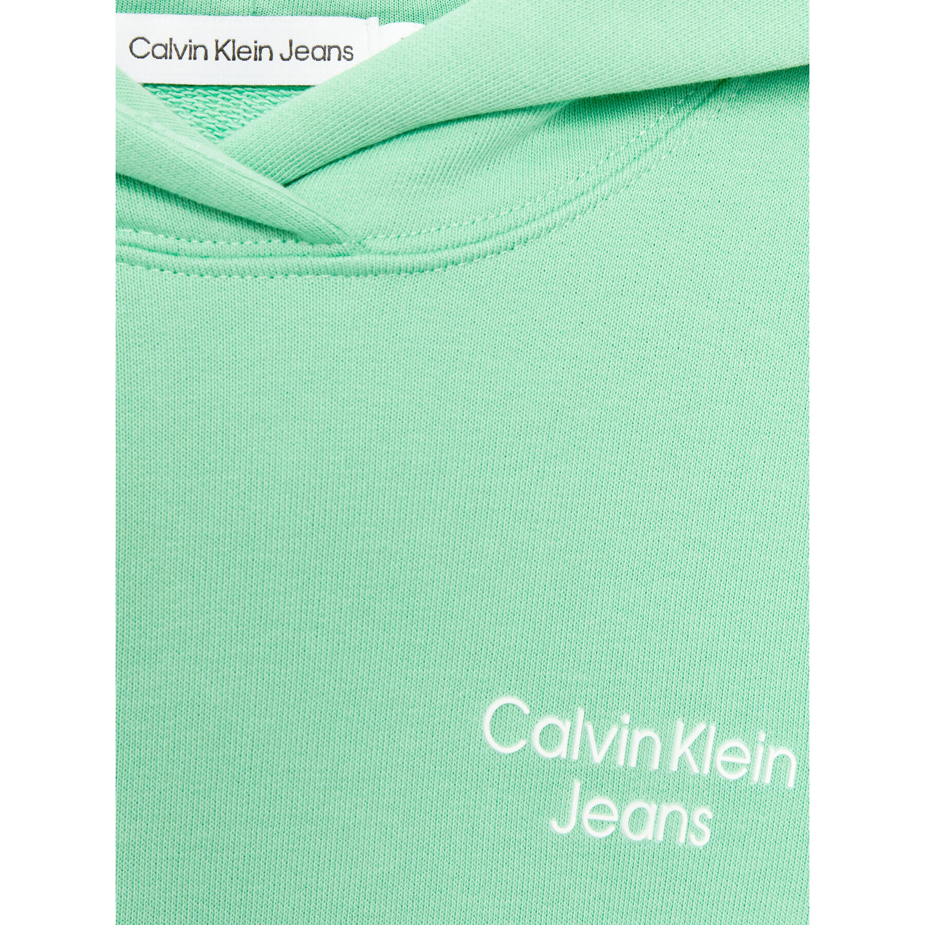 Calvin Klein Jeans Mikina Stack Logo IB0IB01293 Zelená Regular Fit - Pepit.cz