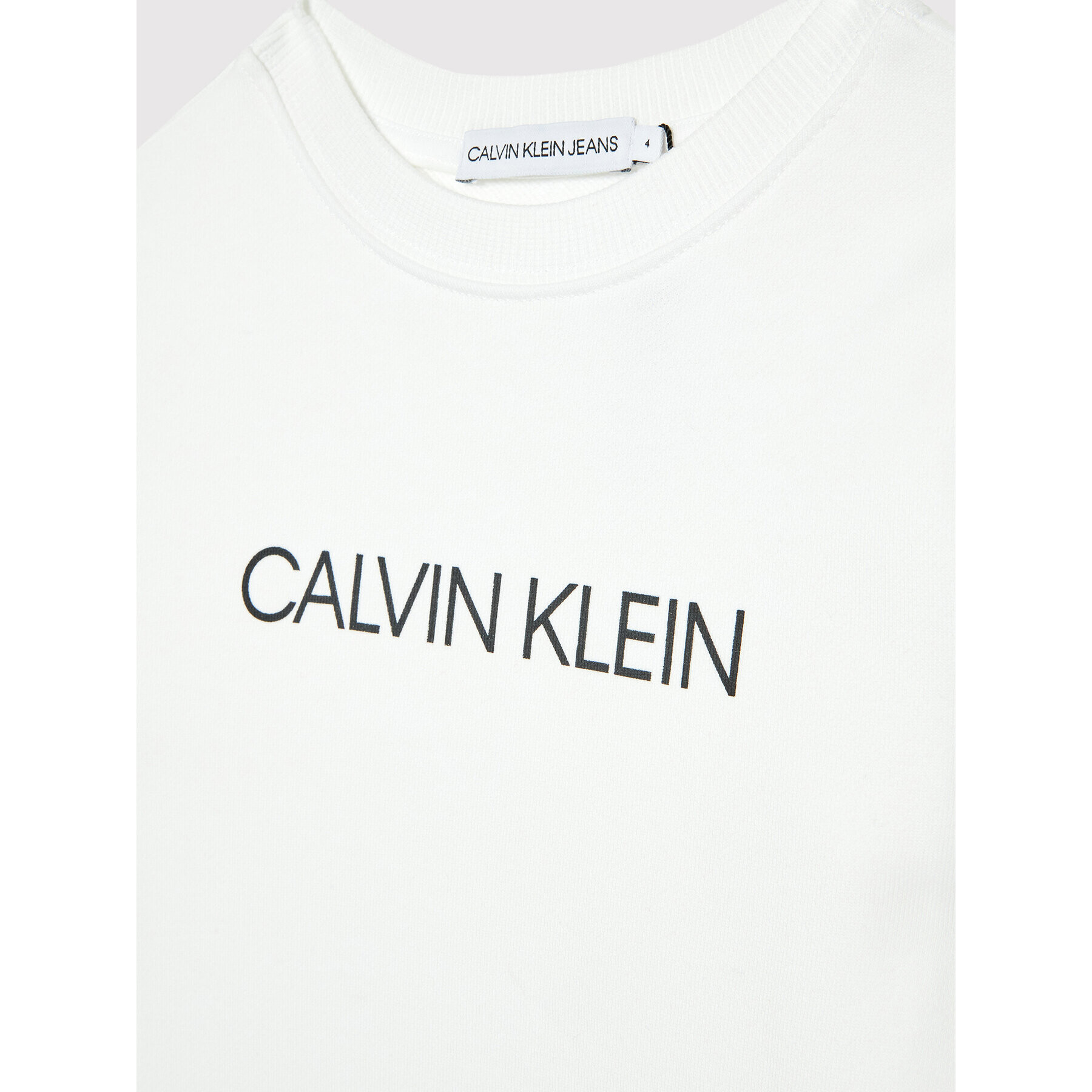 Calvin Klein Jeans Mikina Unisex Institutional Logo IU0IU00162 Bílá Regular Fit - Pepit.cz