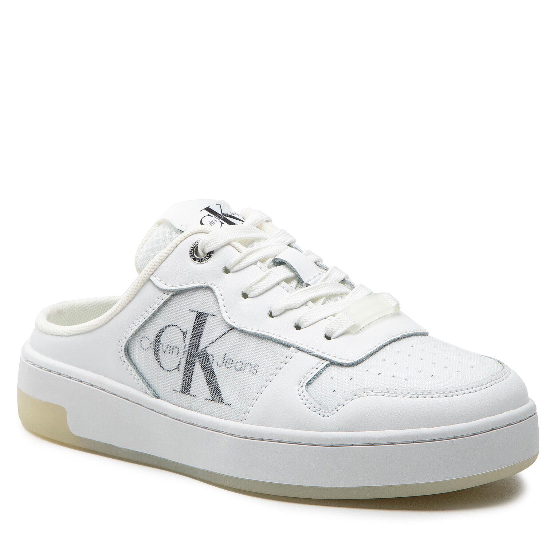 Calvin Klein Jeans Nazouváky Cupsole Laceup Basket Sabot YW0YW00693 Bílá - Pepit.cz