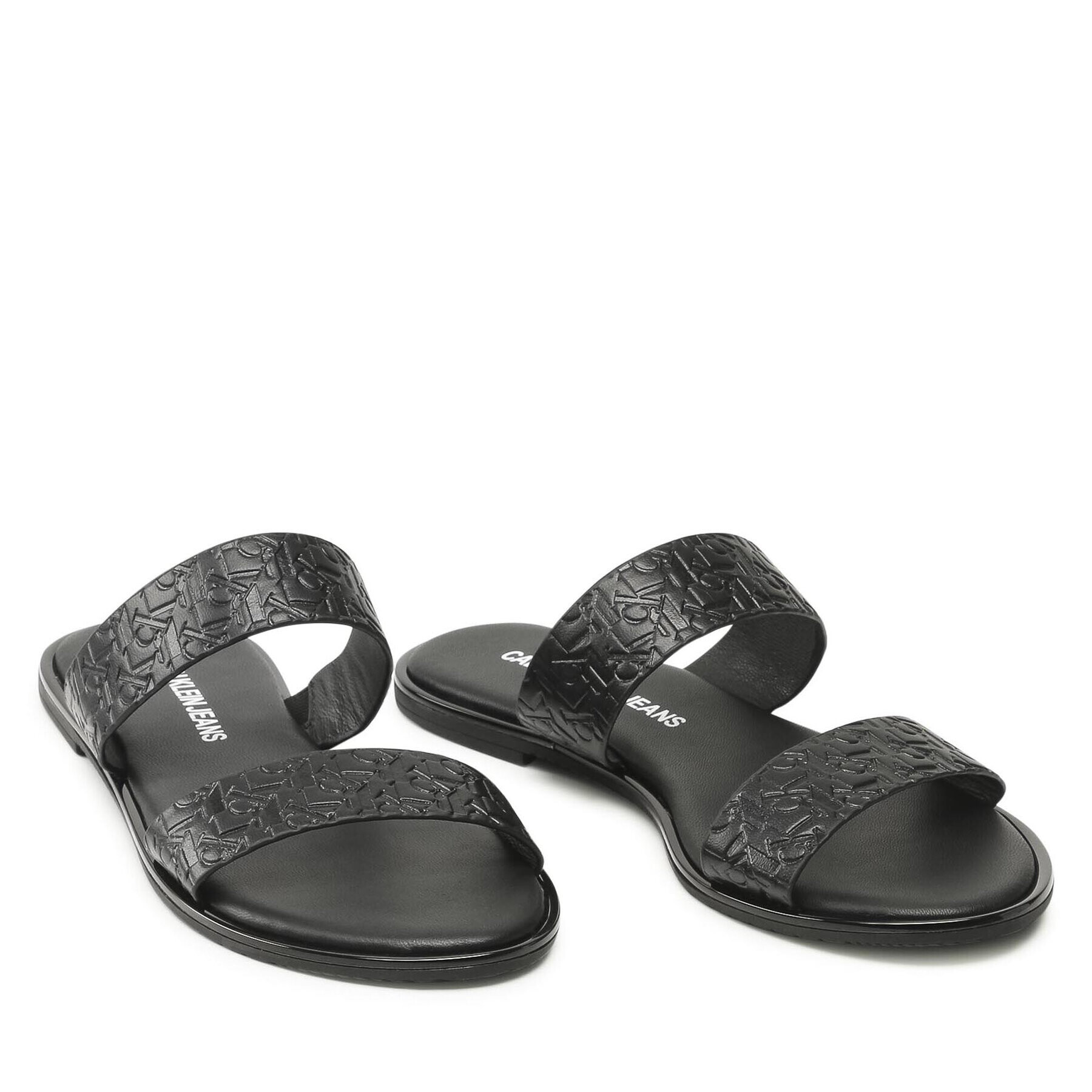 Calvin Klein Jeans Nazouváky Flat Sandal Twostraps Em Pa-Pl YW0YW00141 Černá - Pepit.cz