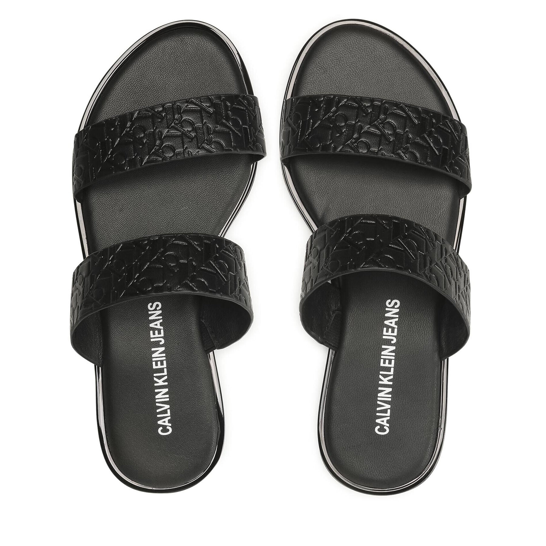 Calvin Klein Jeans Nazouváky Flat Sandal Twostraps Em Pa-Pl YW0YW00141 Černá - Pepit.cz