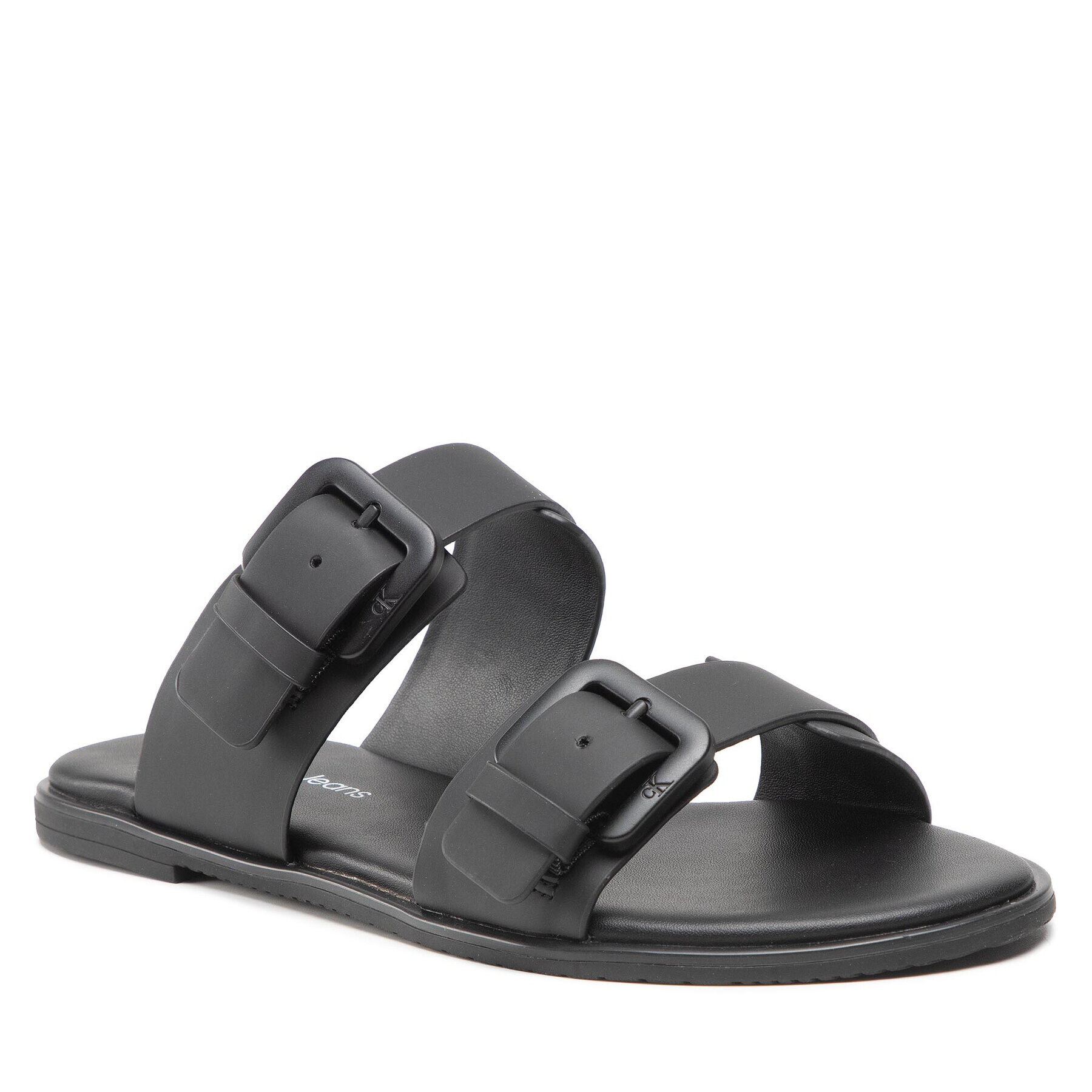 Calvin Klein Jeans Nazouváky Flat Sandal Twostrips Rub YW0YW00537 Černá - Pepit.cz