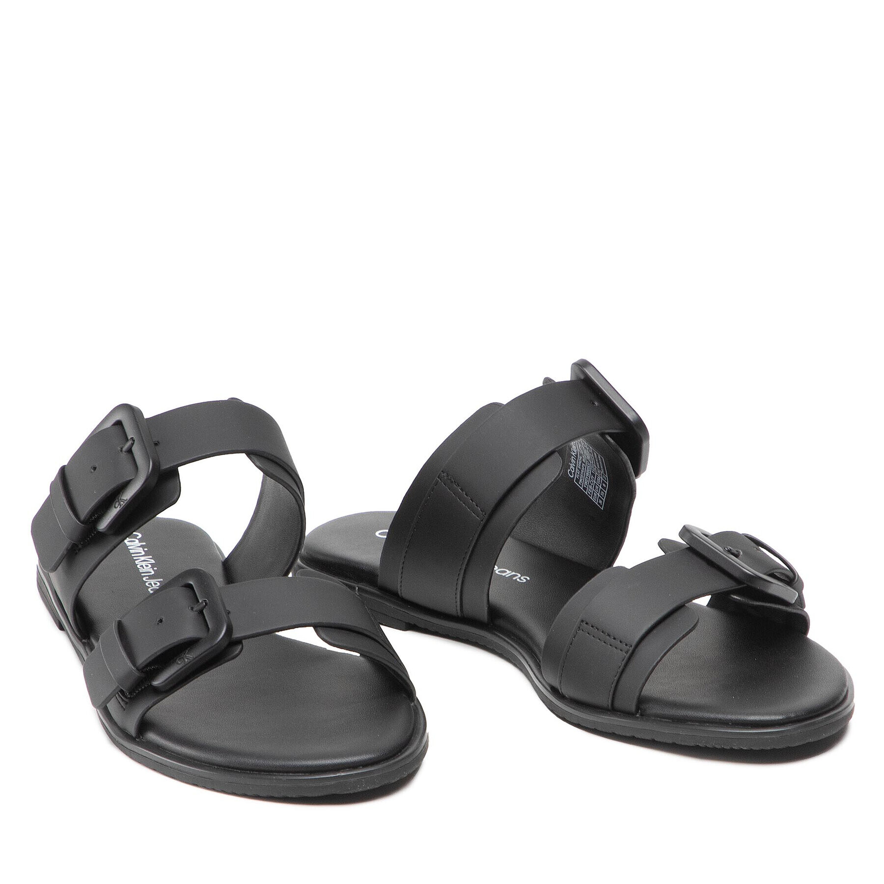 Calvin Klein Jeans Nazouváky Flat Sandal Twostrips Rub YW0YW00537 Černá - Pepit.cz