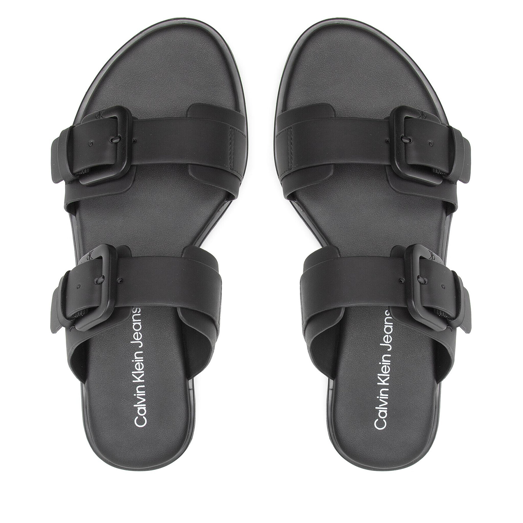 Calvin Klein Jeans Nazouváky Flat Sandal Twostrips Rub YW0YW00537 Černá - Pepit.cz