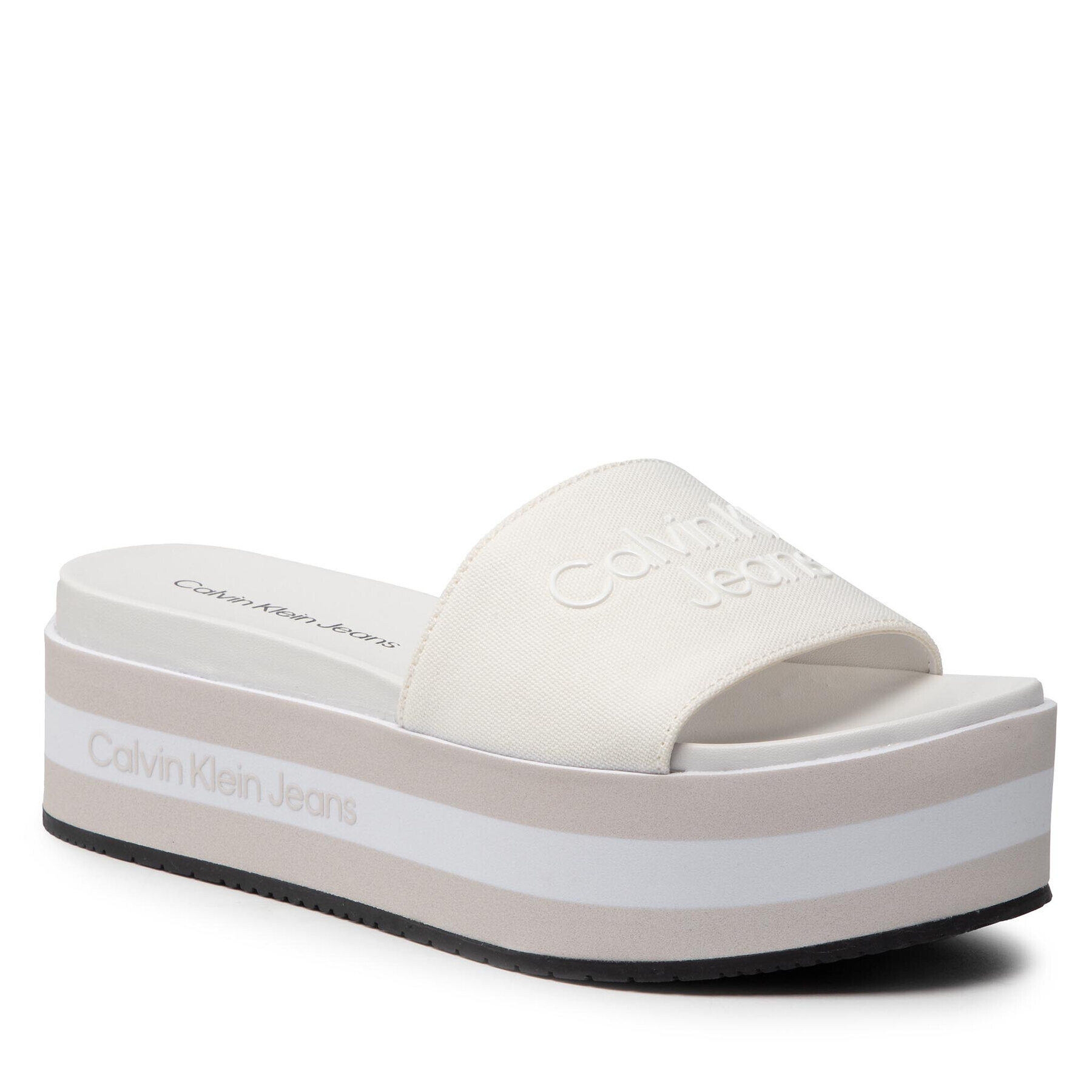 Calvin Klein Jeans Nazouváky Flatform Sandal Slide YW0YW00563 Béžová - Pepit.cz