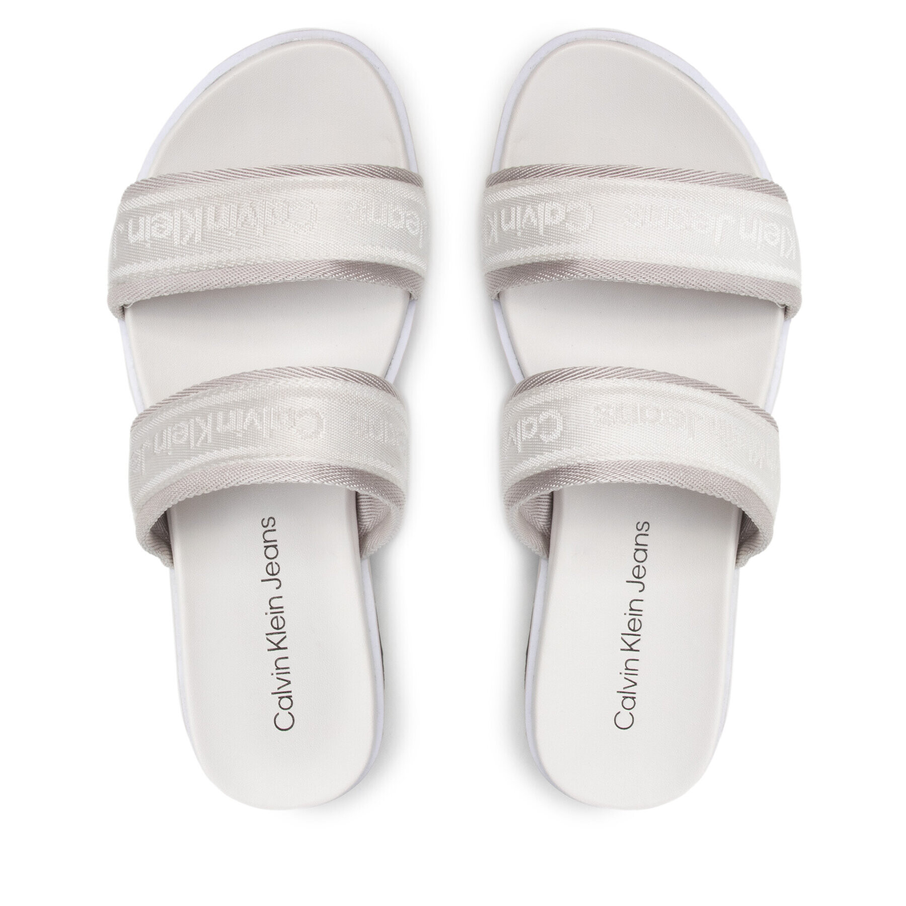 Calvin Klein Jeans Nazouváky Flatform Sandal Twostraps YW0YW00561 Bílá - Pepit.cz