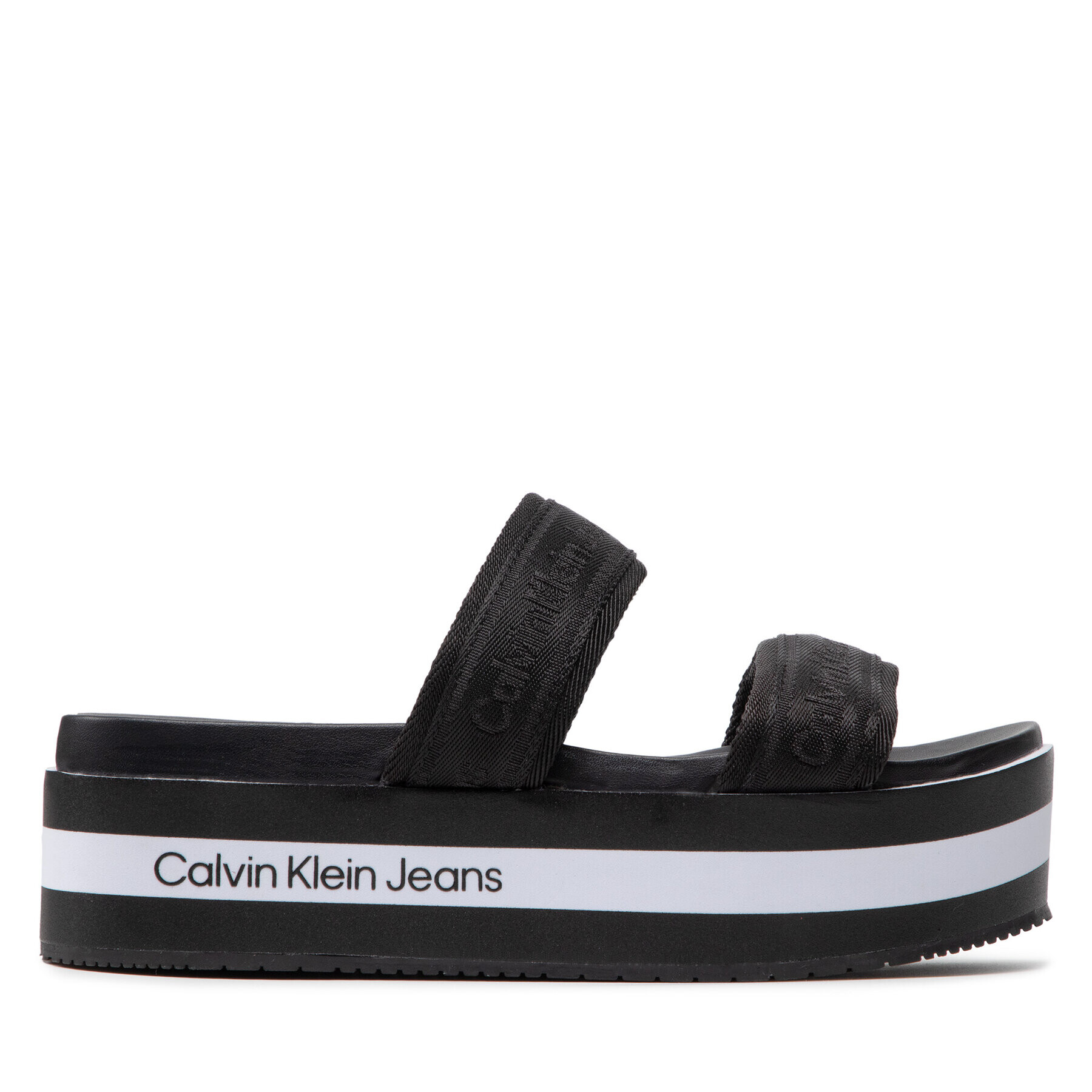 Calvin Klein Jeans Nazouváky Flatform Sandal Twostraps YW0YW00561 Černá - Pepit.cz