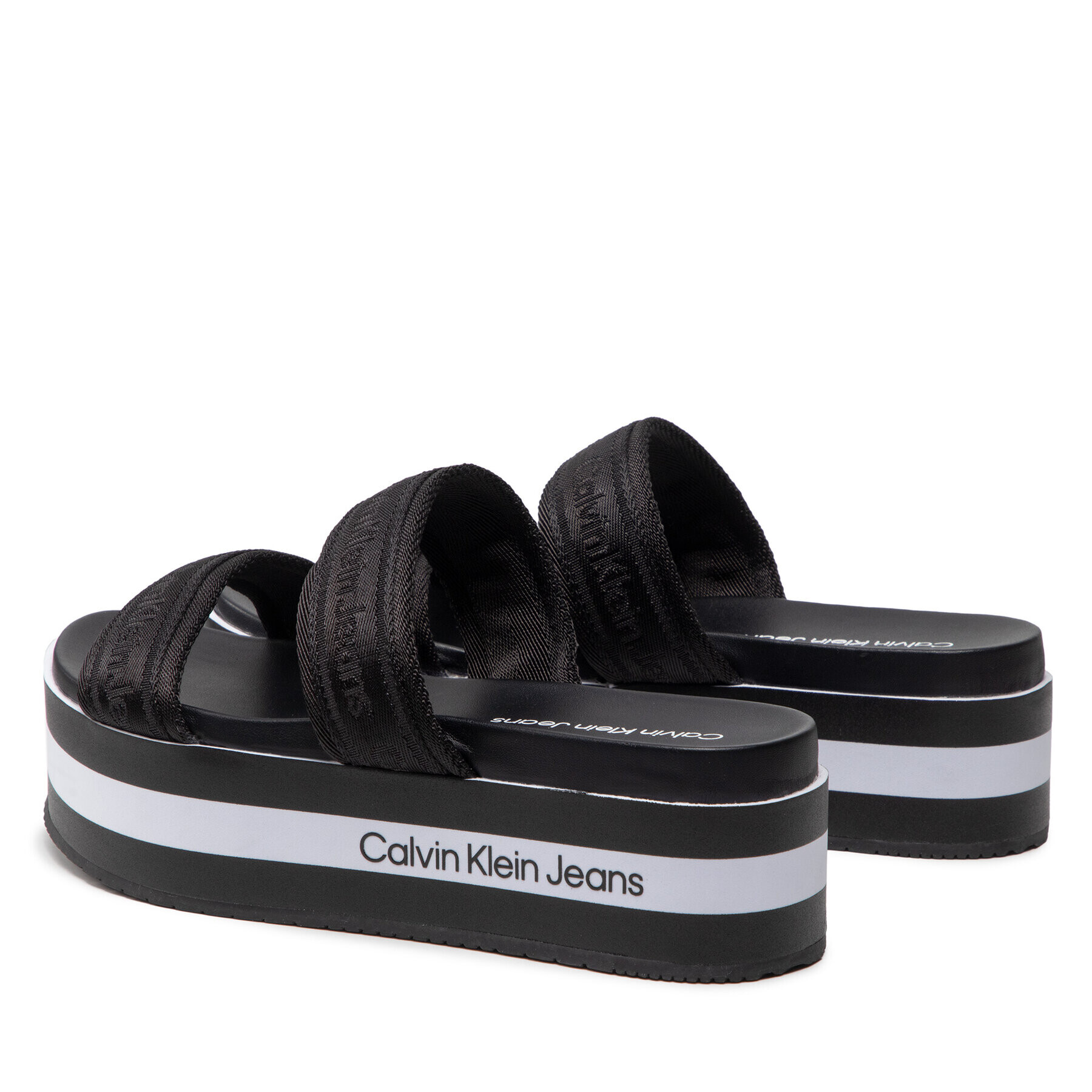 Calvin Klein Jeans Nazouváky Flatform Sandal Twostraps YW0YW00561 Černá - Pepit.cz