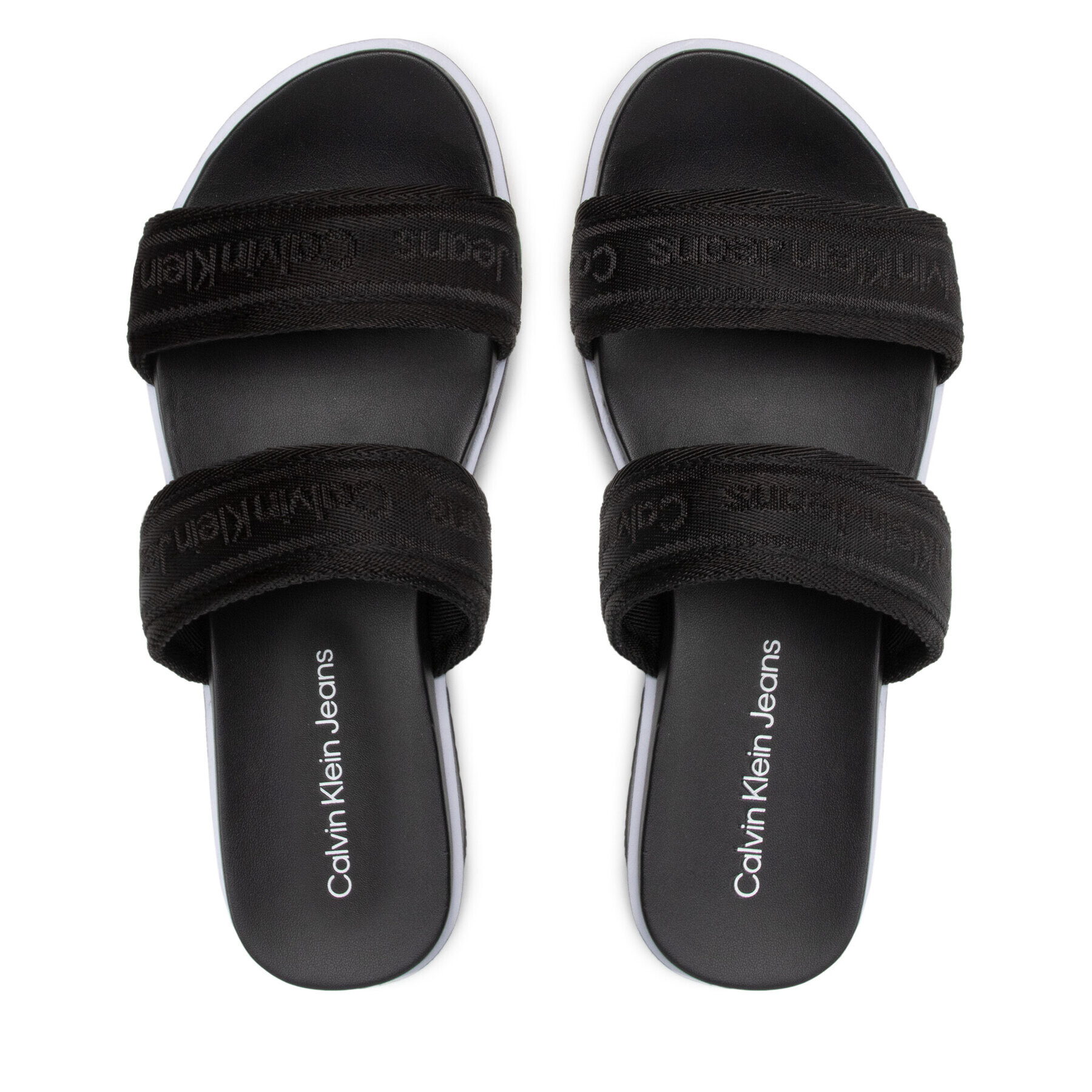 Calvin Klein Jeans Nazouváky Flatform Sandal Twostraps YW0YW00561 Černá - Pepit.cz