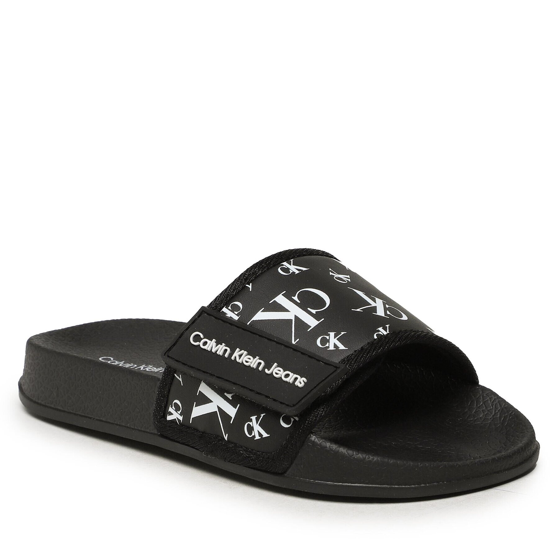 Calvin Klein Jeans Nazouváky Logo Maxi Velcro Pool Slide V3B0-80634-1172 M Černá - Pepit.cz