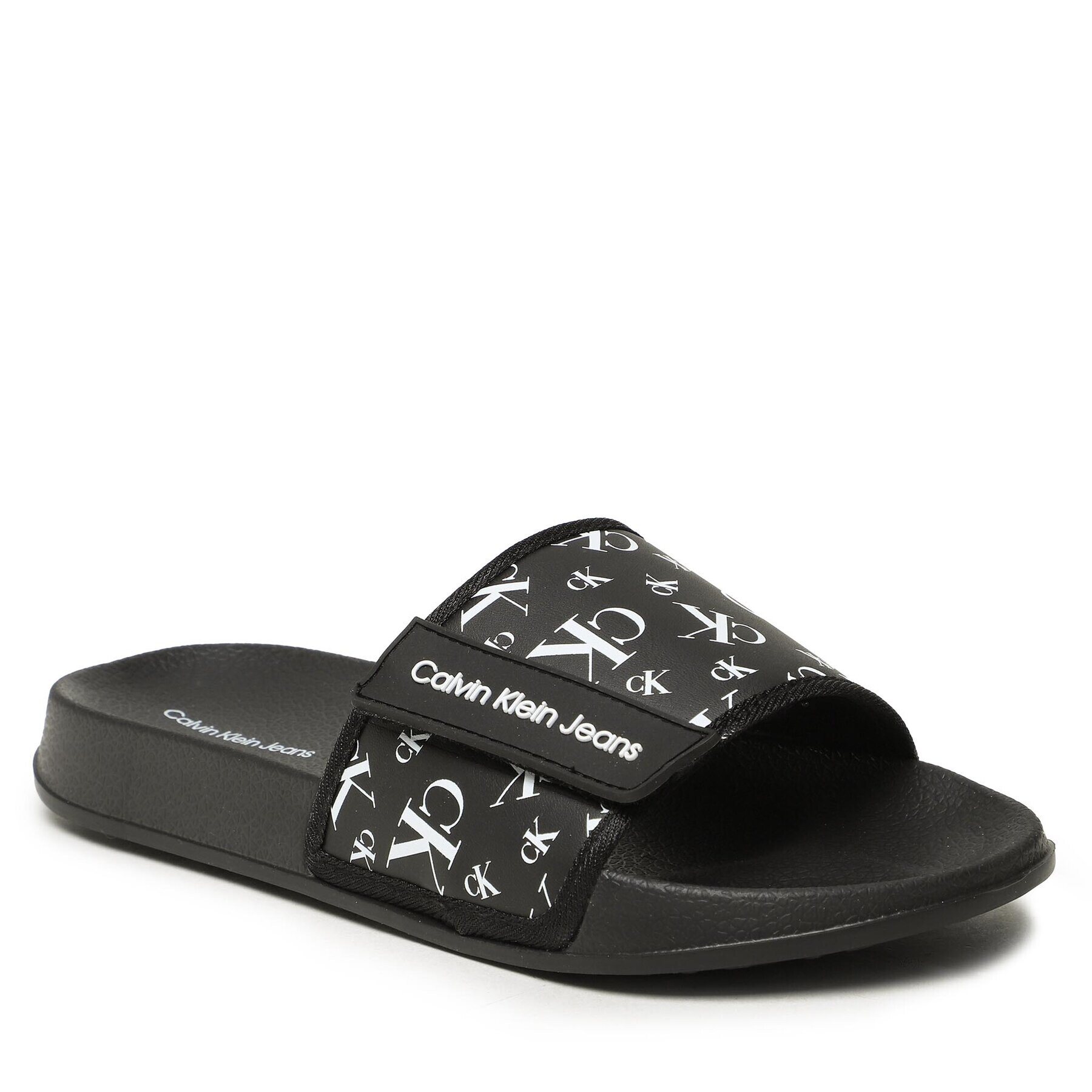 Calvin Klein Jeans Nazouváky Logo Maxi Velcro Pool Slide V3B0-80634-1172 S Černá - Pepit.cz