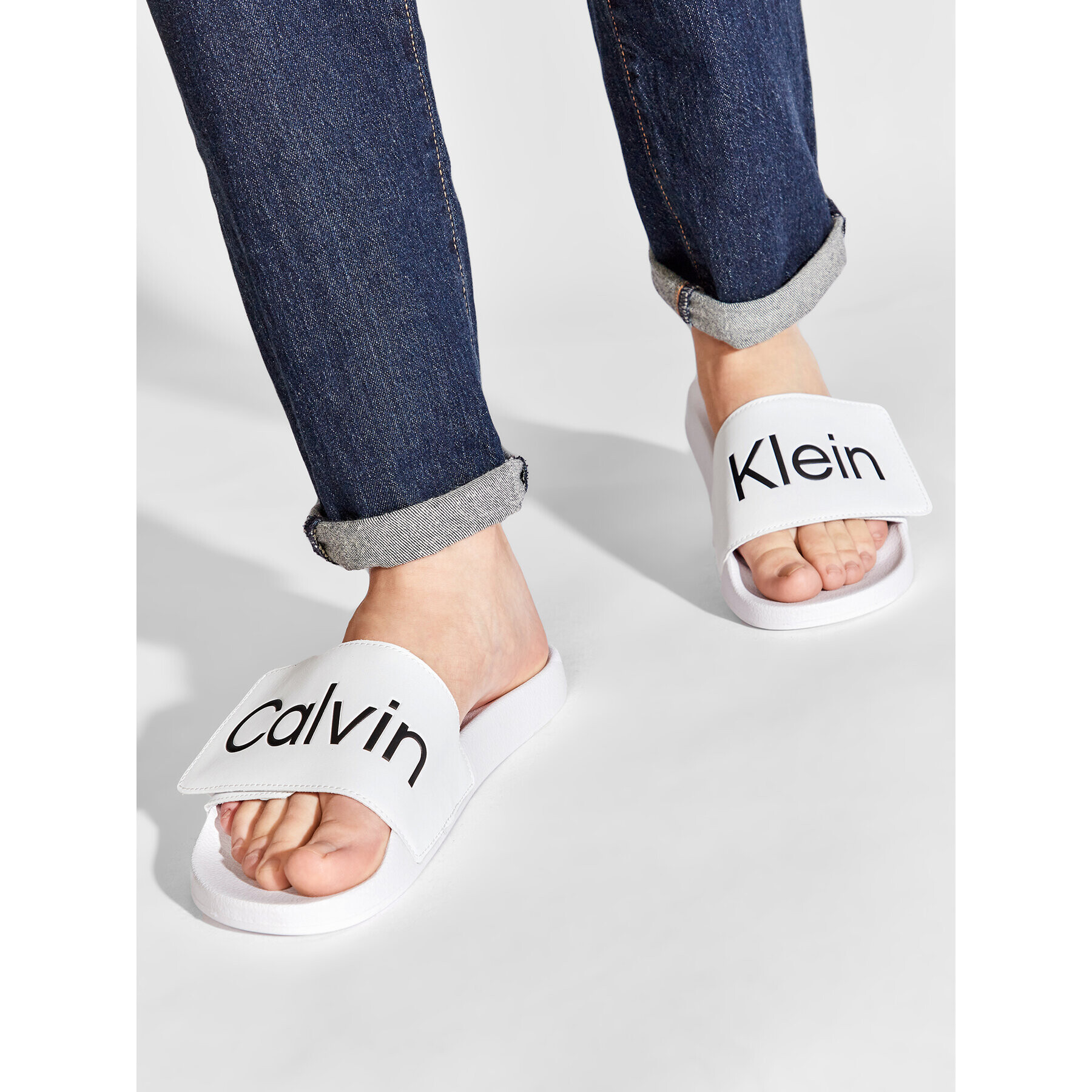 Calvin Klein Jeans Nazouváky Pool Slide Adj HM0HM00454 Bílá - Pepit.cz