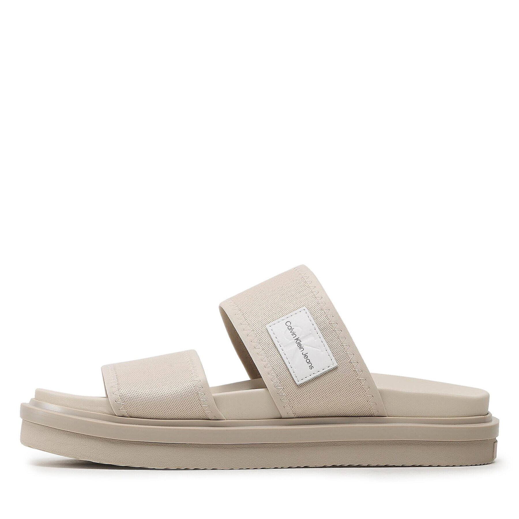 Calvin Klein Jeans Nazouváky Sandal Doublebar Badge YM0YM00642 Béžová - Pepit.cz