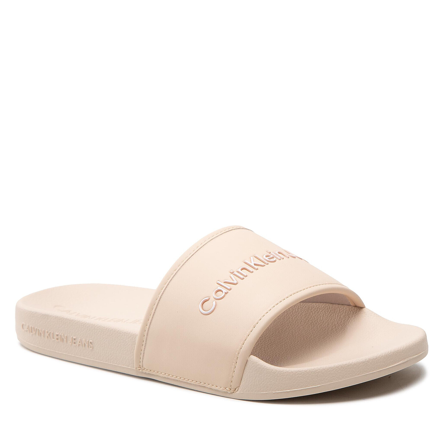 Calvin Klein Jeans Nazouváky Slide Bold Institutional YW0YW00720 Béžová - Pepit.cz