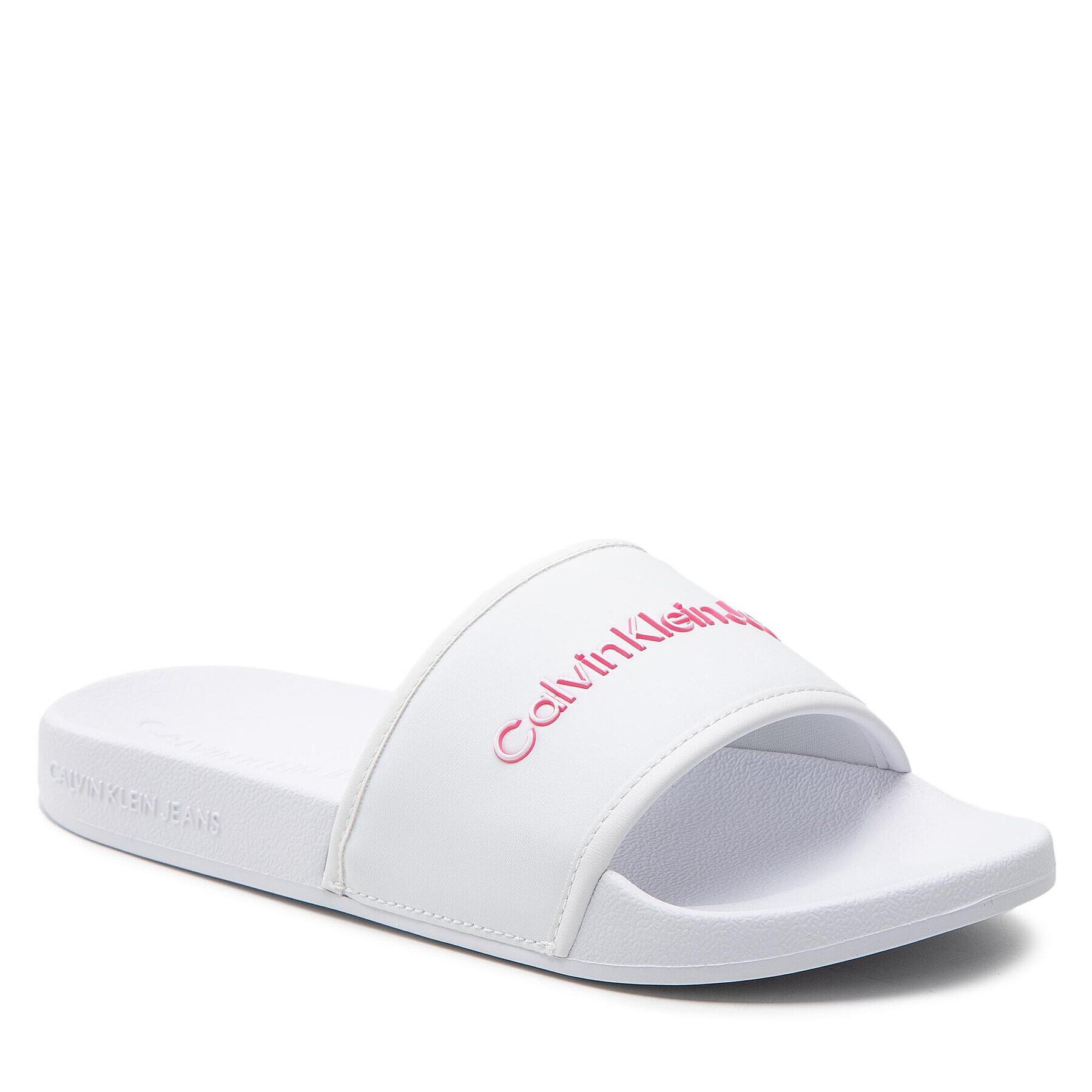 Calvin Klein Jeans Nazouváky Slide Bold Institutional YW0YW00720 Bílá - Pepit.cz