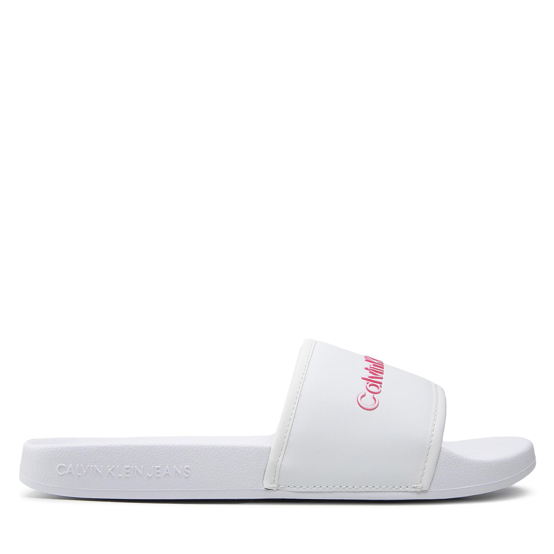 Calvin Klein Jeans Nazouváky Slide Bold Institutional YW0YW00720 Bílá - Pepit.cz