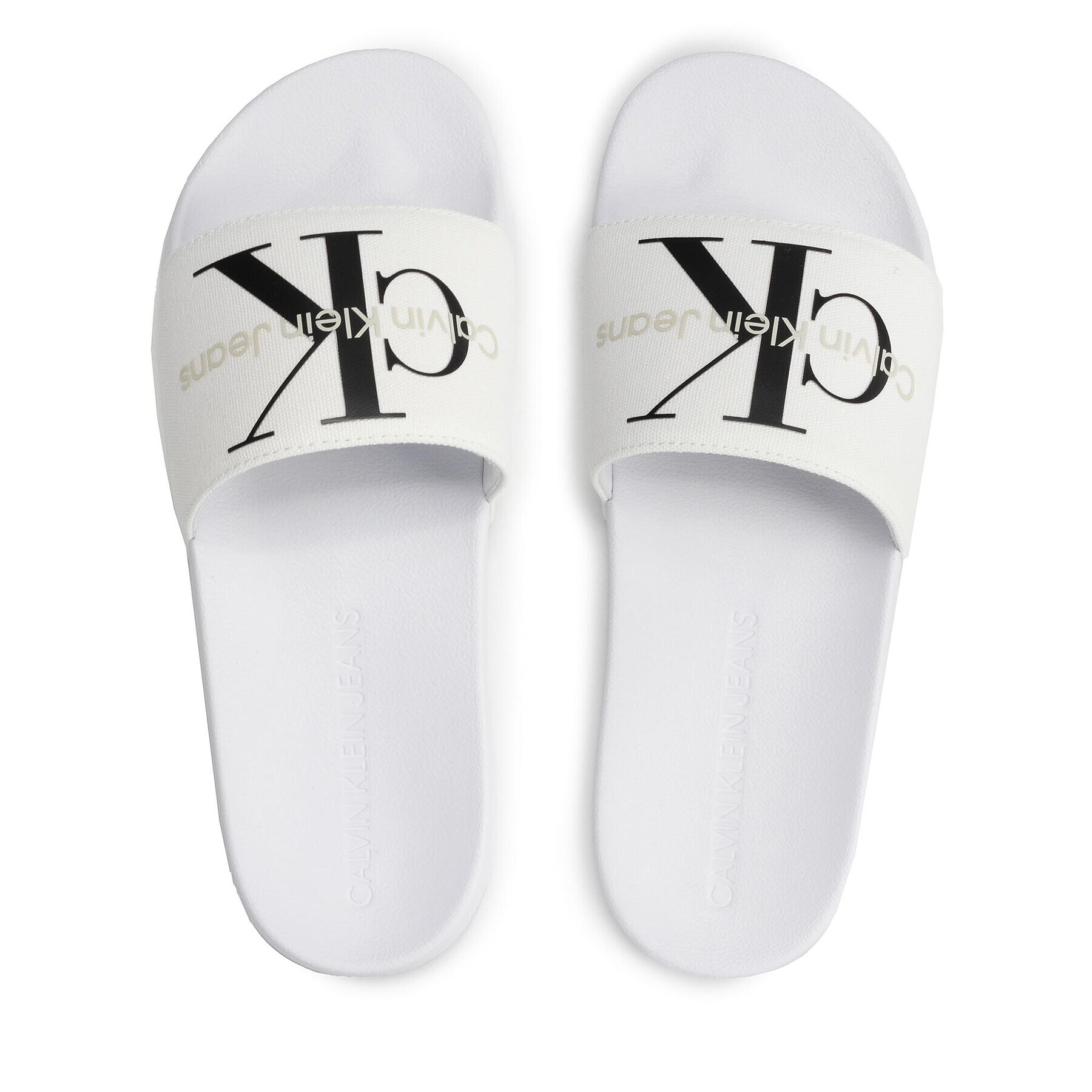 Calvin Klein Jeans Nazouváky Slide Monogram Co YM0YM00061 Bílá - Pepit.cz