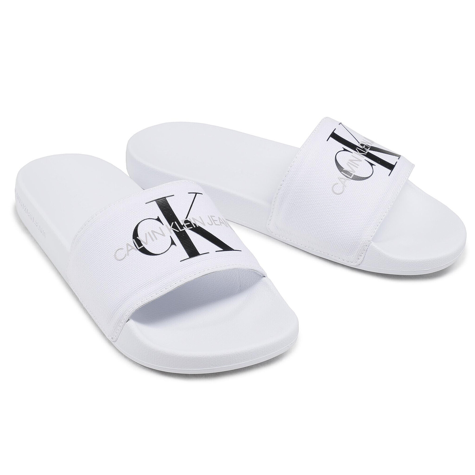 Calvin Klein Jeans Nazouváky Slide Monogram Co YW0YW00103 Bílá - Pepit.cz