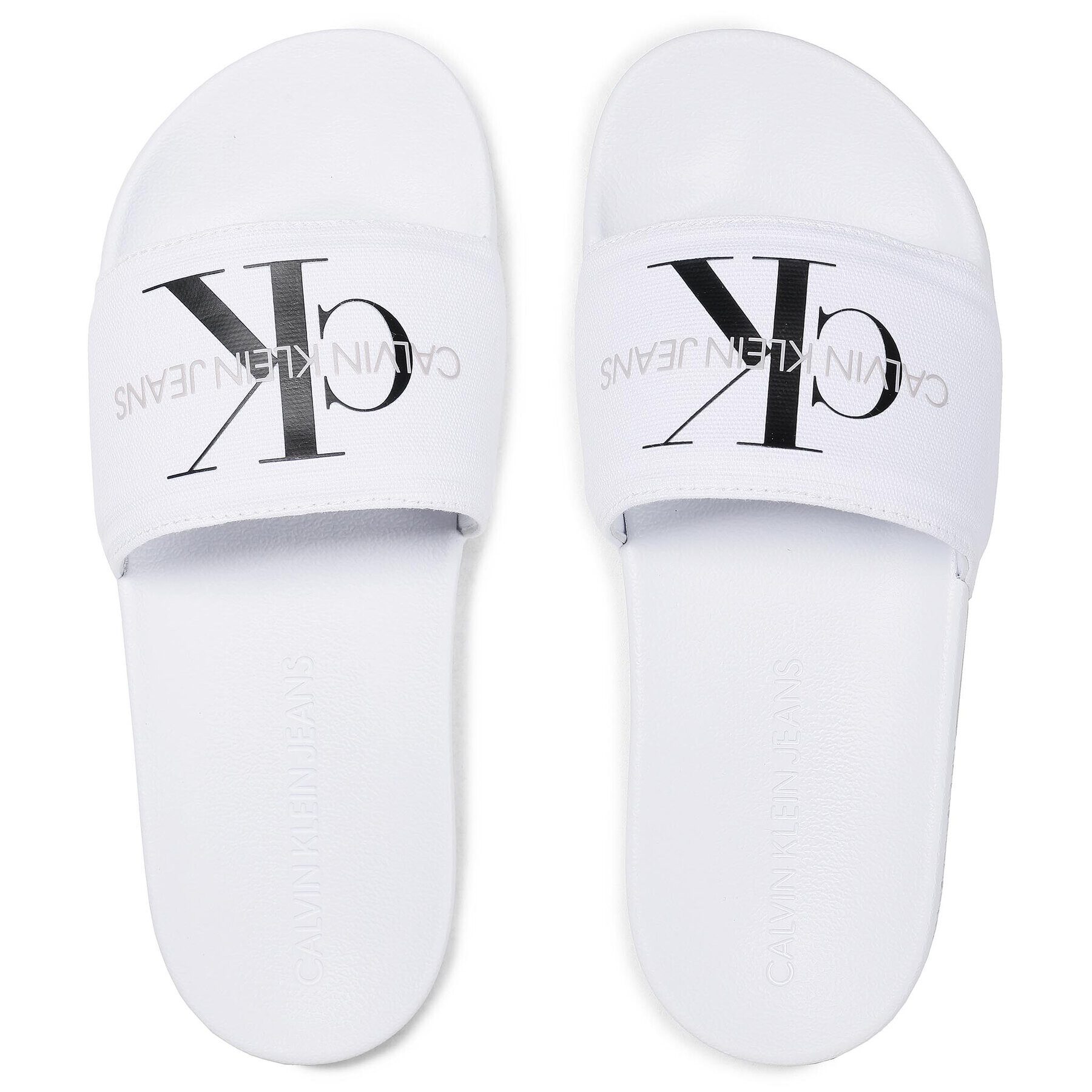 Calvin Klein Jeans Nazouváky Slide Monogram Co YW0YW00103 Bílá - Pepit.cz