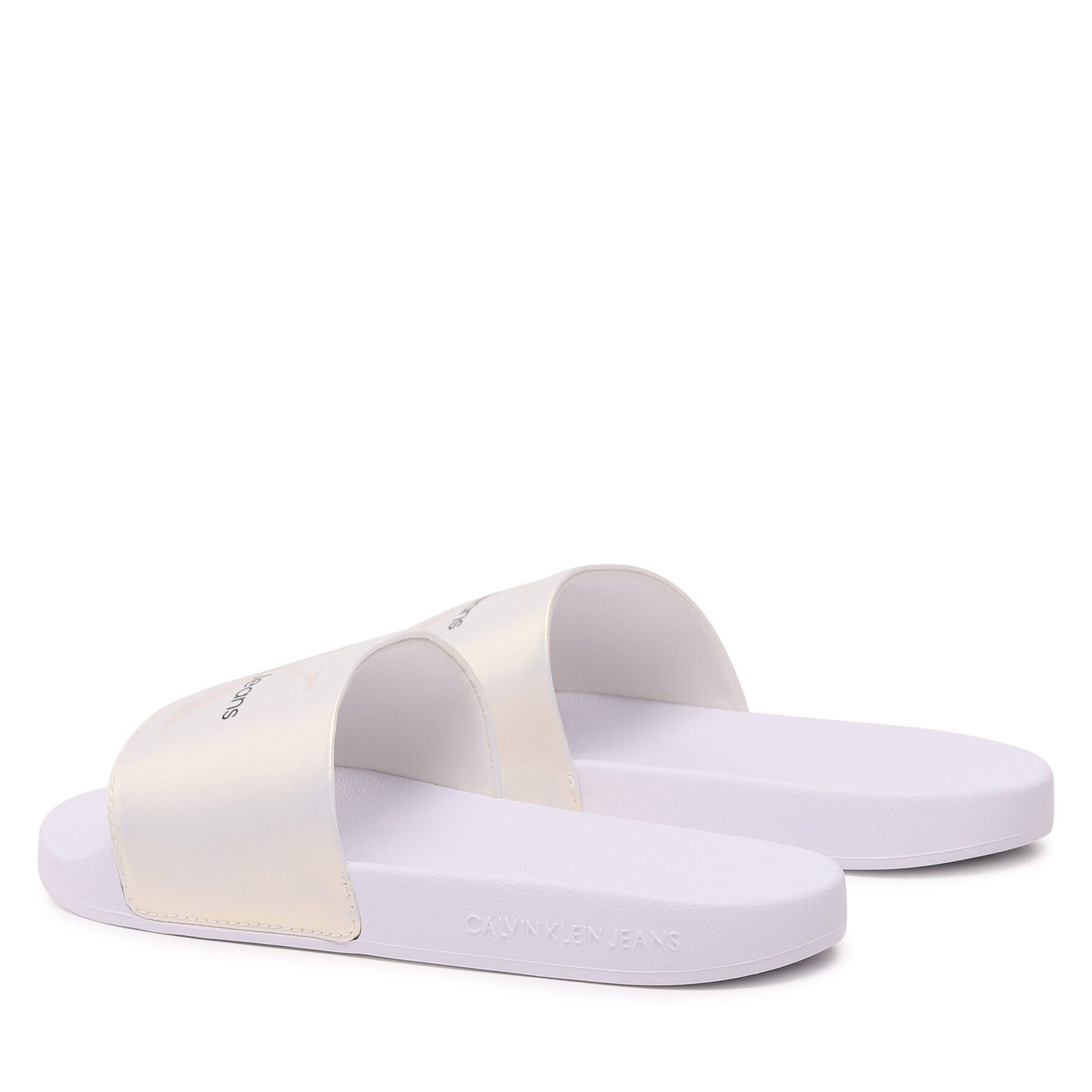 Calvin Klein Jeans Nazouváky Slide Ny Pearl YW0YW01243 Écru - Pepit.cz