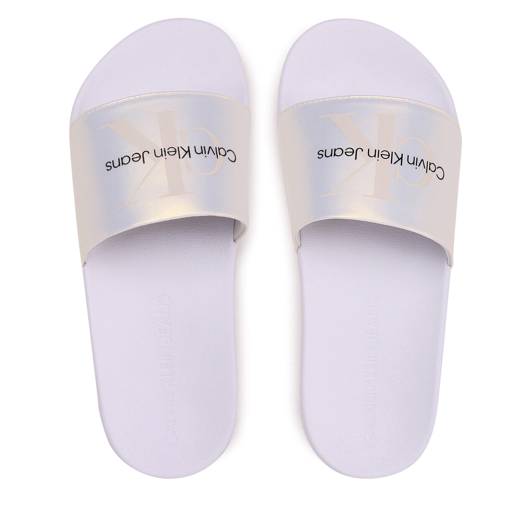 Calvin Klein Jeans Nazouváky Slide Ny Pearl YW0YW01243 Écru - Pepit.cz