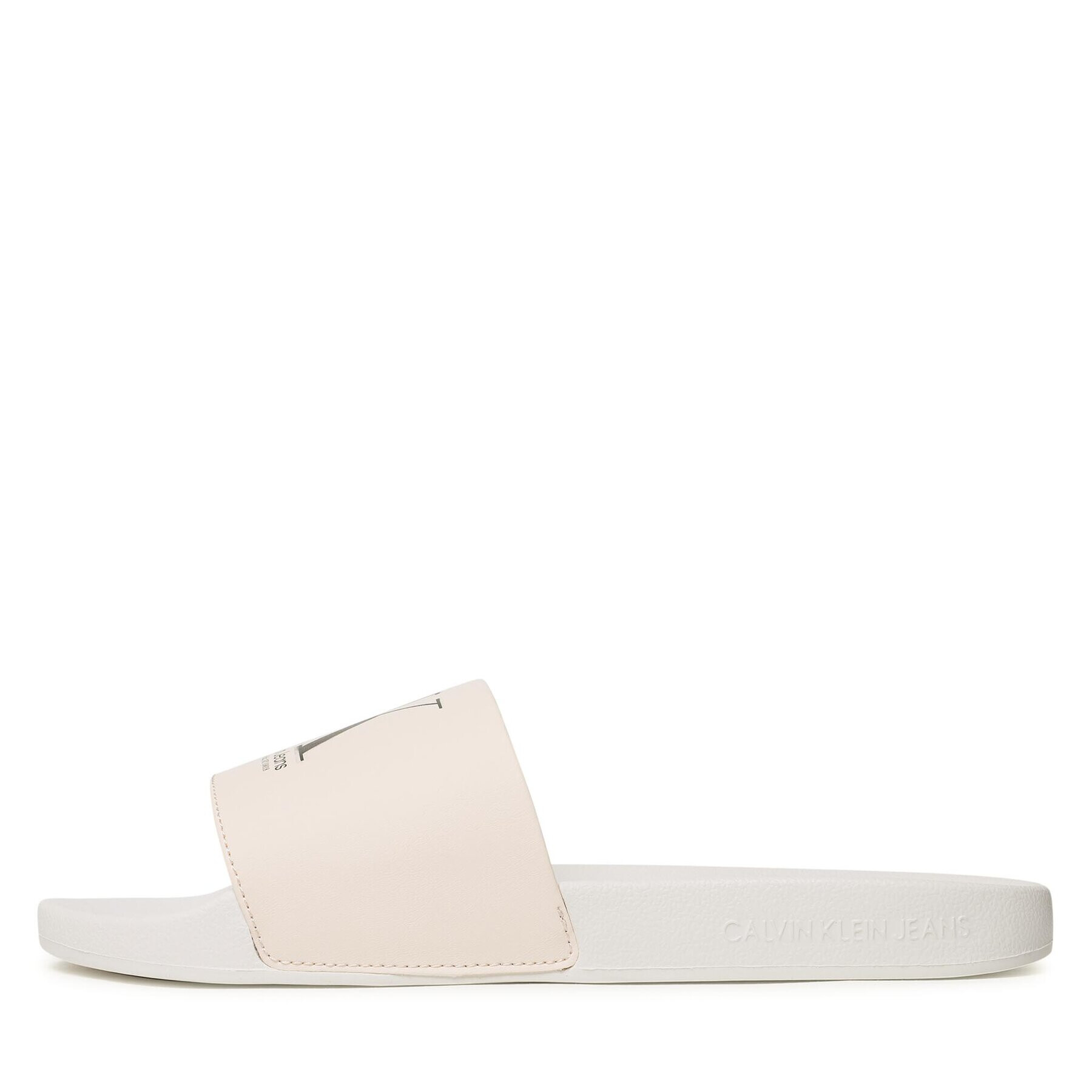 Calvin Klein Jeans Nazouváky Slide Oversized Brand YM0YM00662 Bílá - Pepit.cz