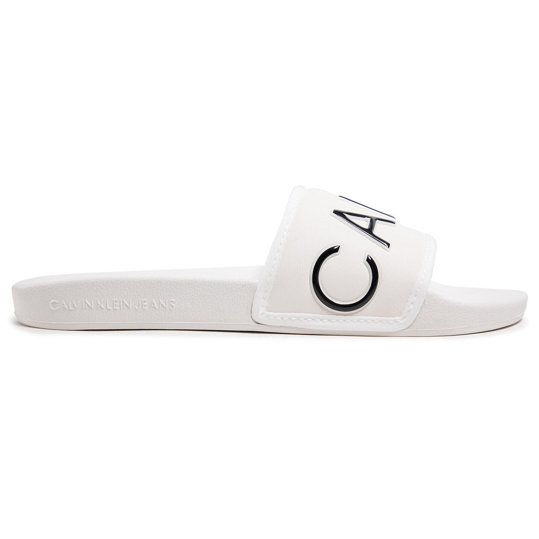 Calvin Klein Jeans Nazouváky Slide Padded Ck Pes-Pu YW0YW00131 Béžová - Pepit.cz