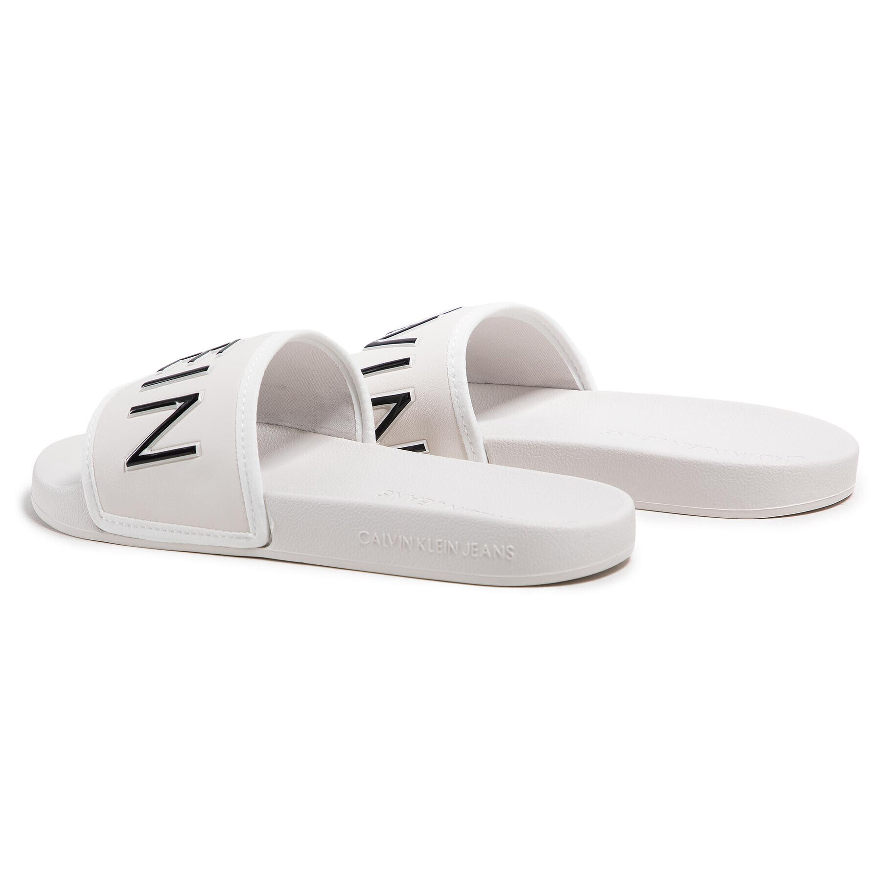 Calvin Klein Jeans Nazouváky Slide Padded Ck Pes-Pu YW0YW00131 Béžová - Pepit.cz