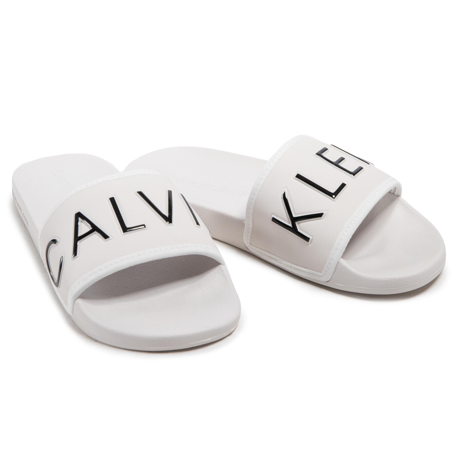 Calvin Klein Jeans Nazouváky Slide Padded Ck Pes-Pu YW0YW00131 Béžová - Pepit.cz