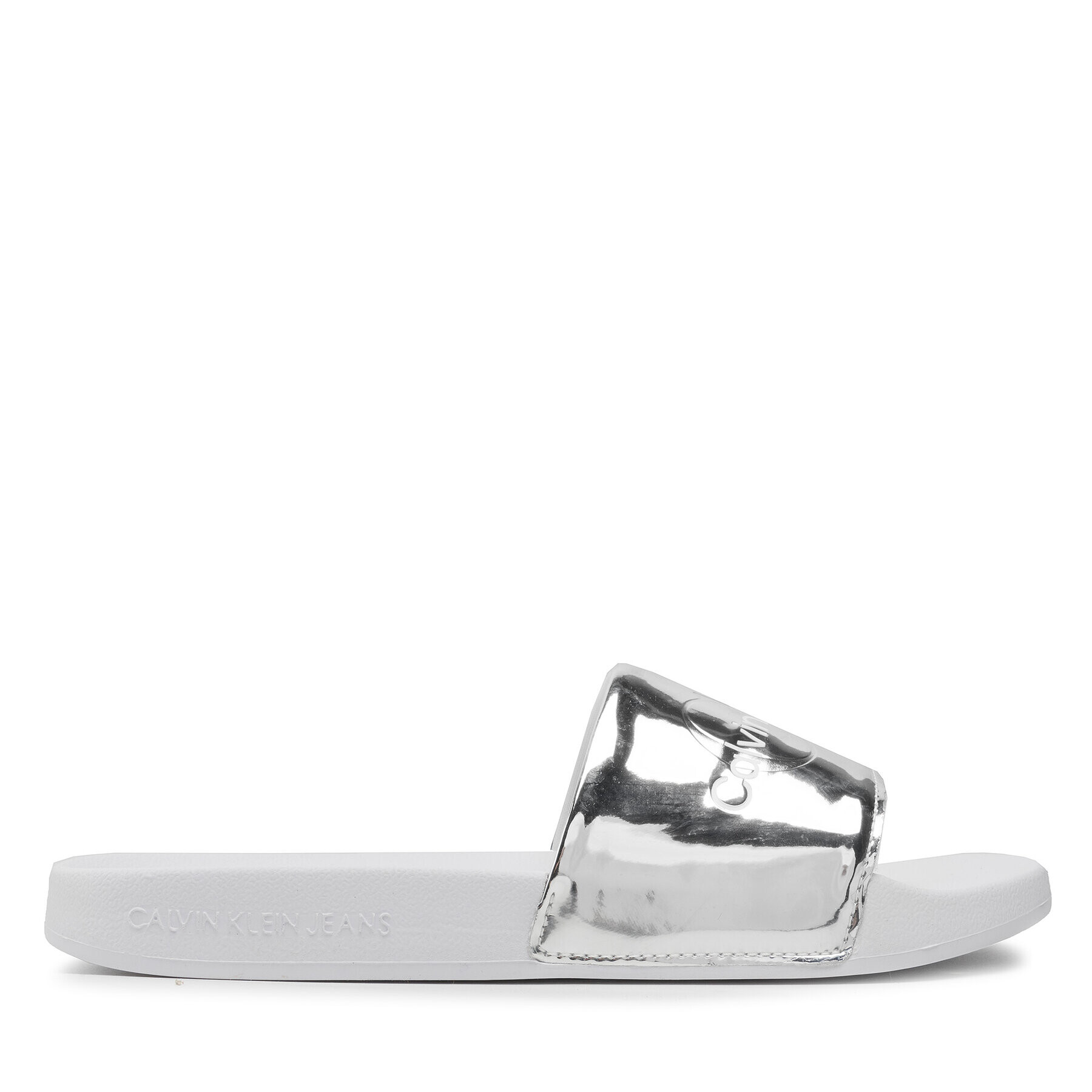 Calvin Klein Jeans Nazouváky Slide Silver Monogram YW0YW00638 Stříbrná - Pepit.cz