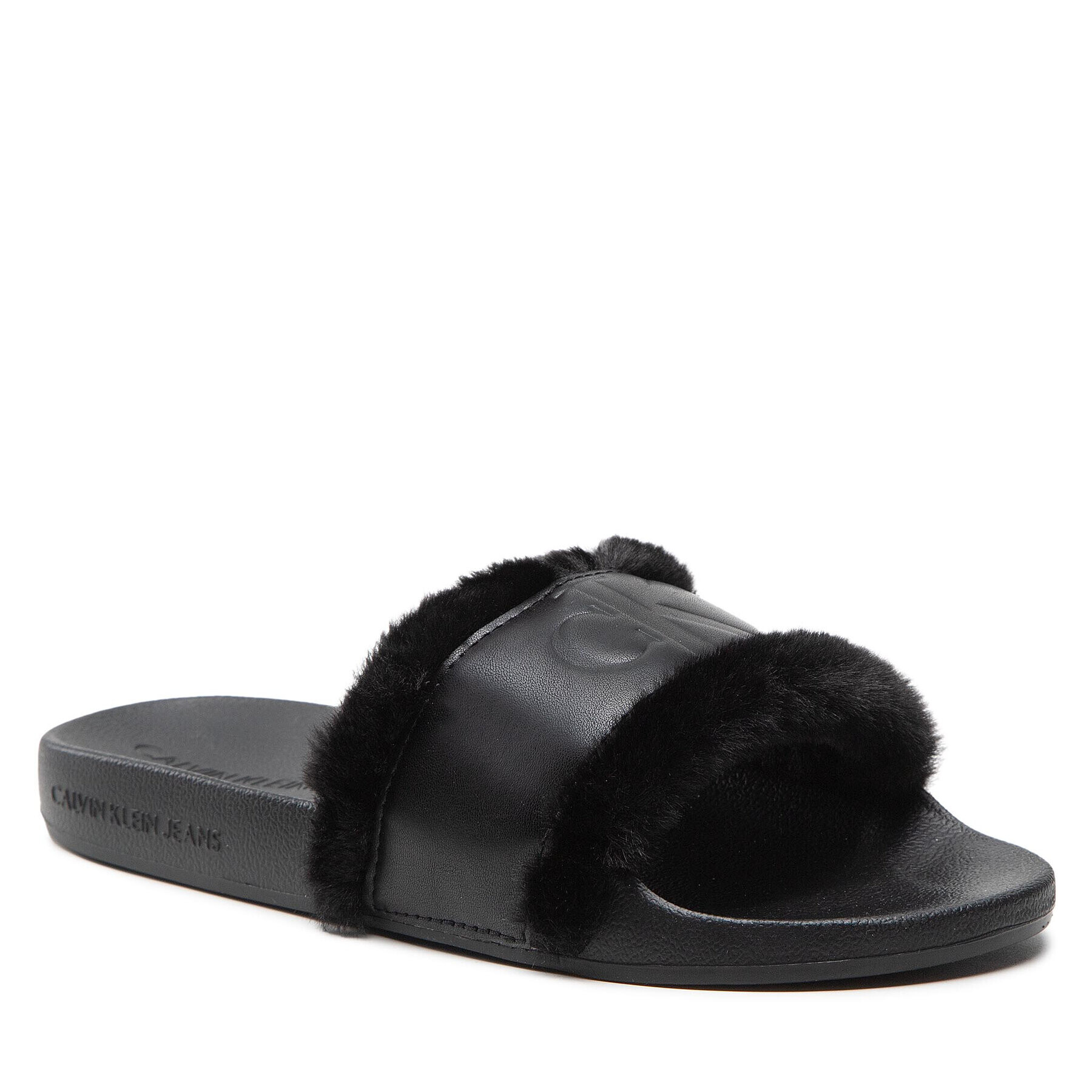 Calvin Klein Jeans Nazouváky Slide W/Fake Fur YW0YW00754 Černá - Pepit.cz