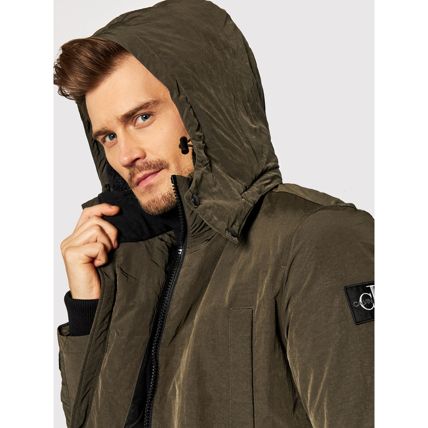 Calvin Klein Jeans Parka J30J318651 Zelená Relaxed Fit - Pepit.cz