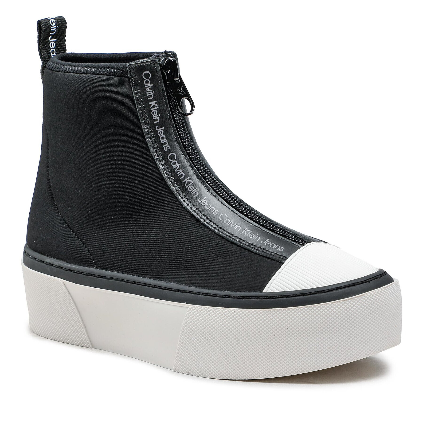 Calvin Klein Jeans Plátěnky Cupsole Flatform Mid Zip YW0YW00767 Černá - Pepit.cz