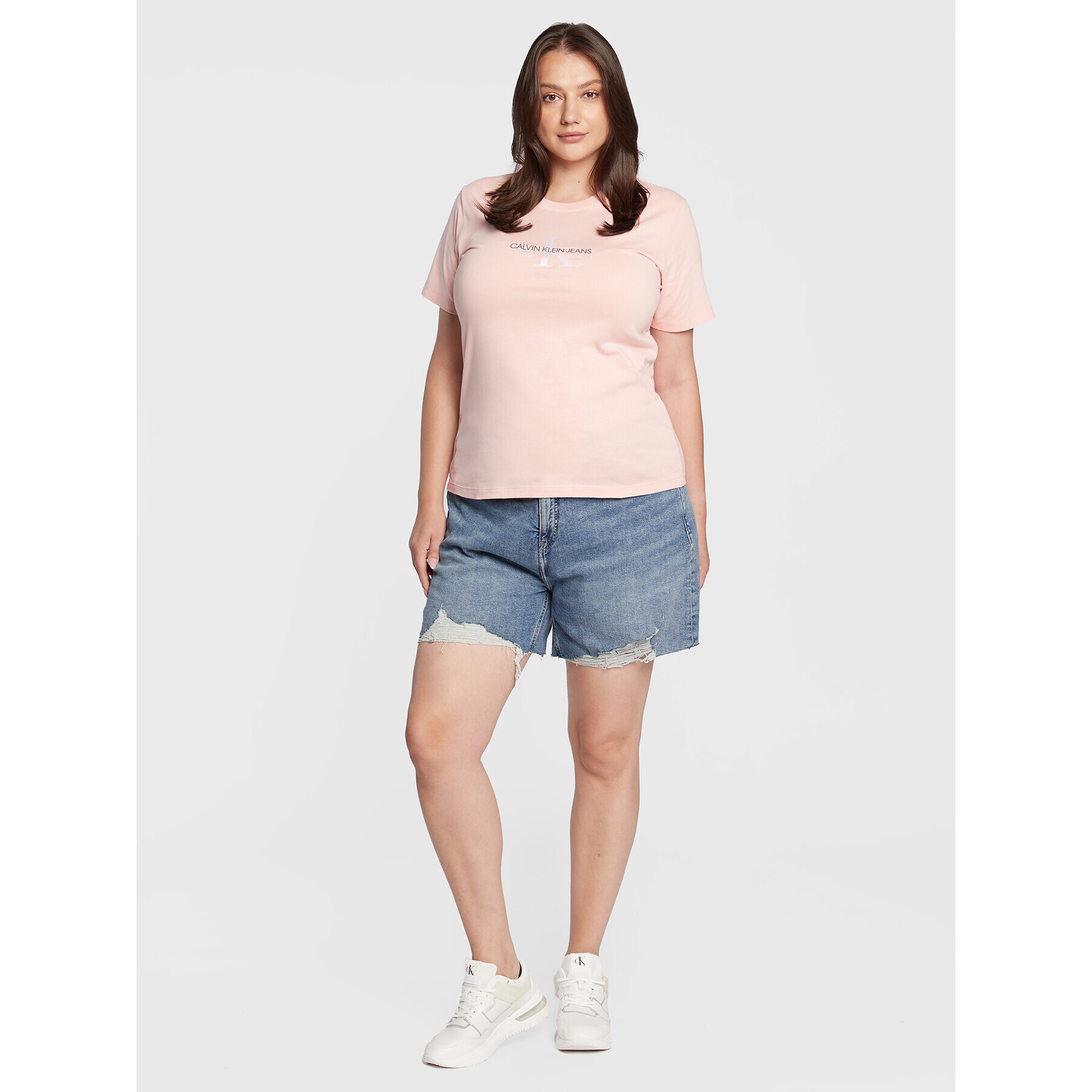 Calvin Klein Jeans Plus Džínové šortky J20J218809 Tmavomodrá Mom Fit - Pepit.cz