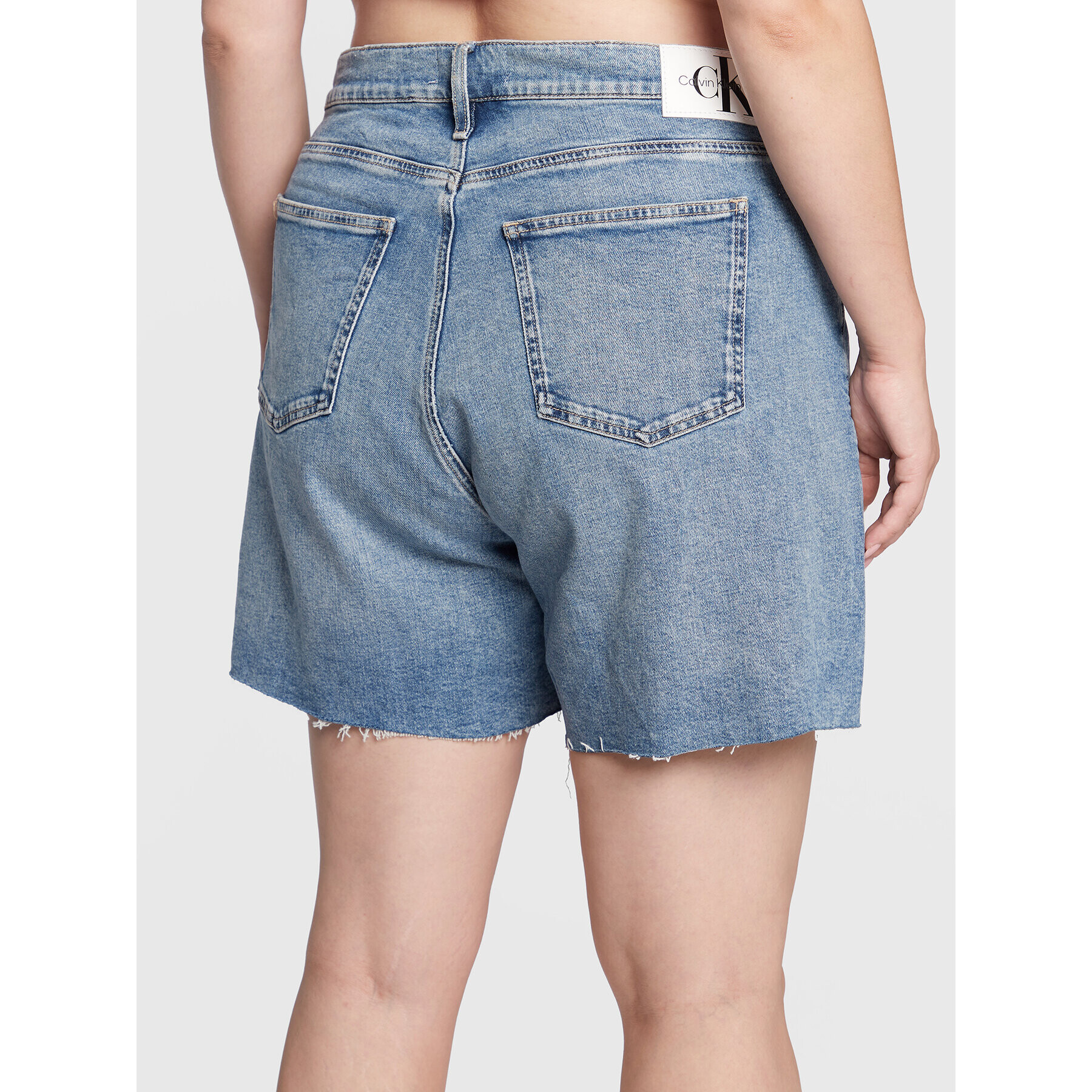 Calvin Klein Jeans Plus Džínové šortky J20J218809 Tmavomodrá Mom Fit - Pepit.cz