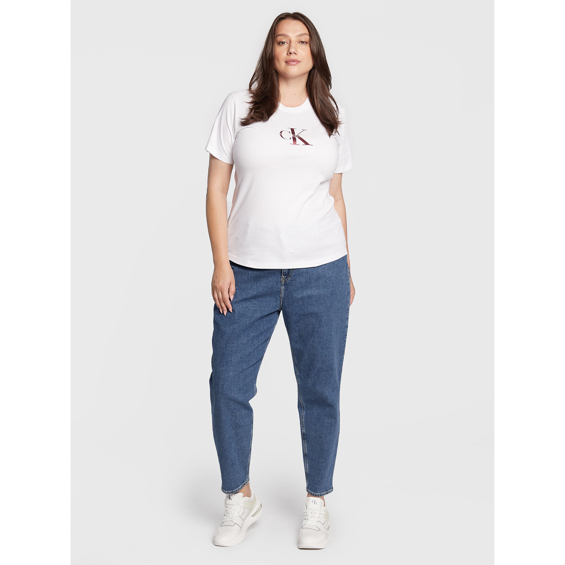 Calvin Klein Jeans Plus Jeansy J20J217529 Modrá Mom Fit - Pepit.cz