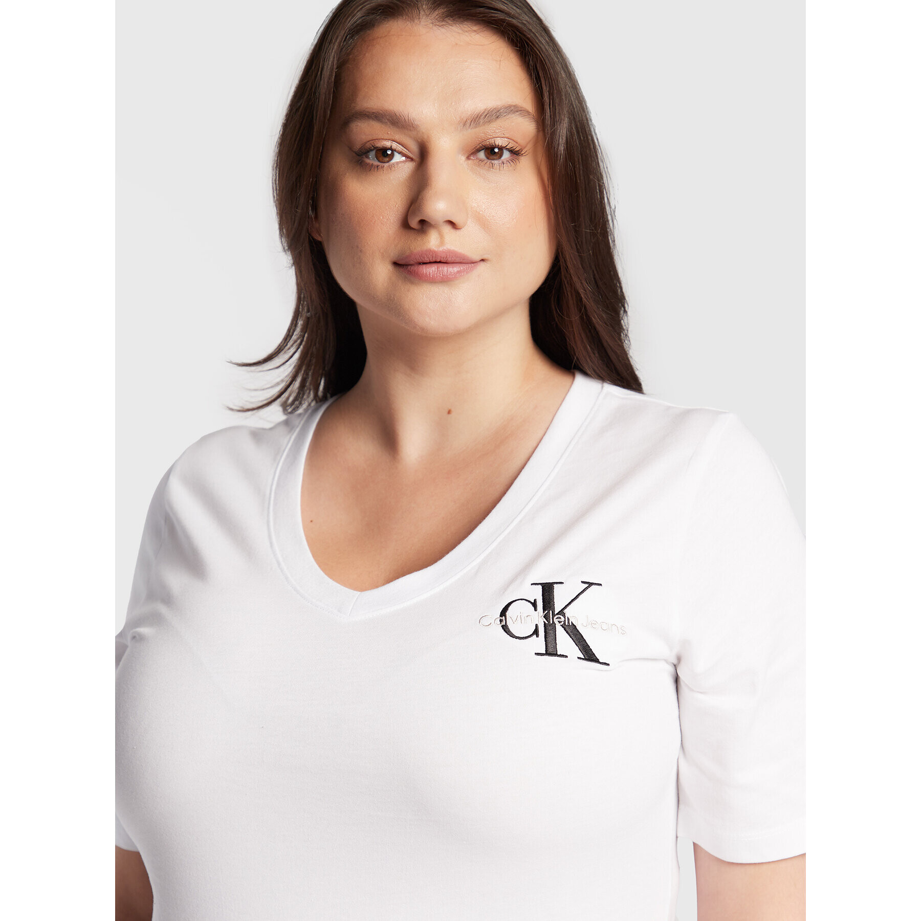 Calvin Klein Jeans Plus T-Shirt J20J219720 Bílá Regular Fit - Pepit.cz