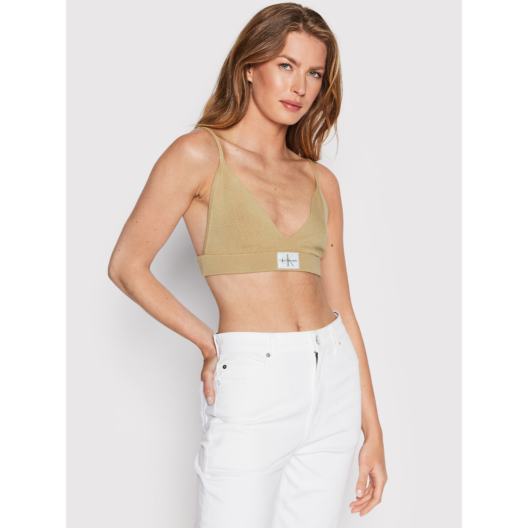 Calvin Klein Jeans Podprsenkový top J20J218719 Béžová - Pepit.cz